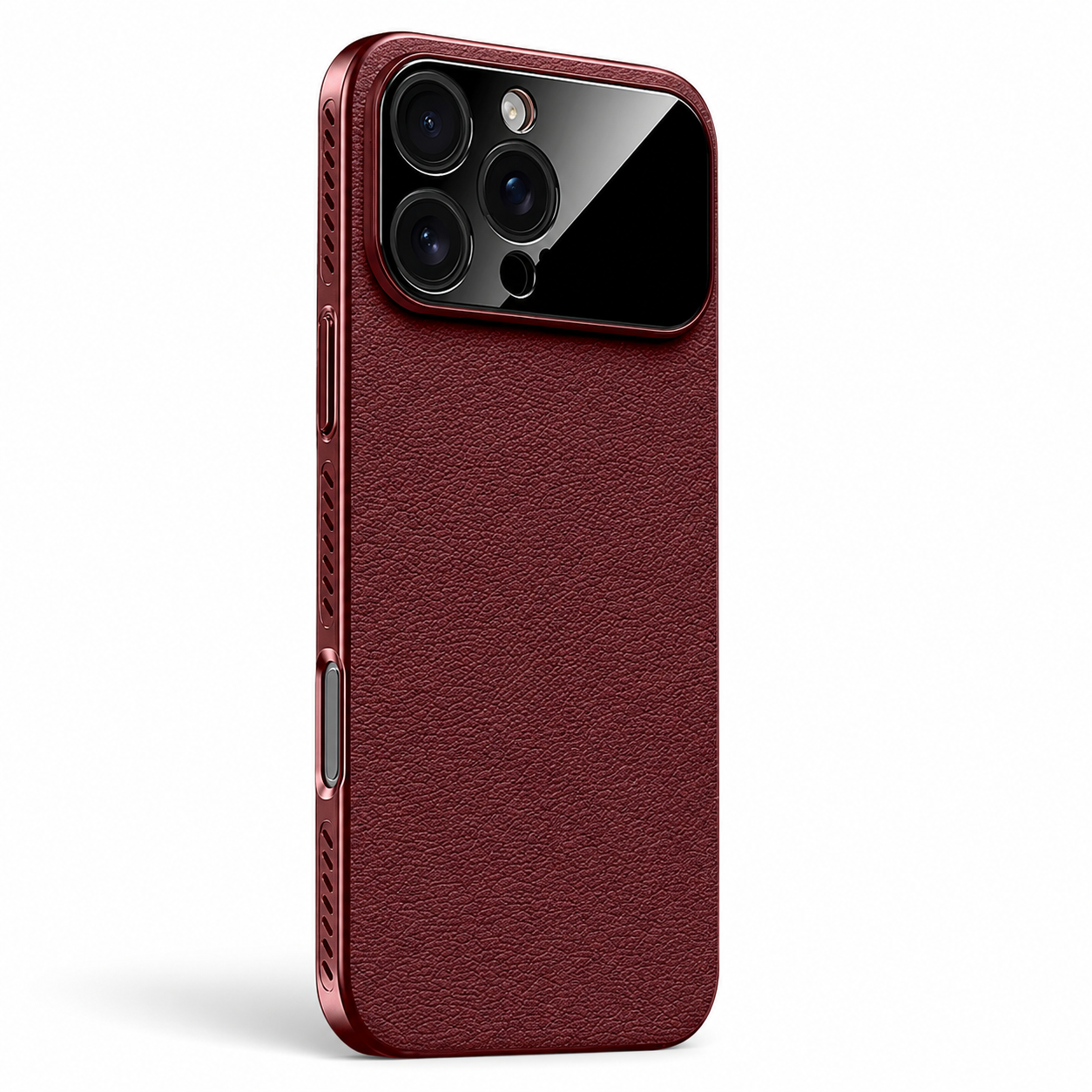 Premium iPhone Case MagSafe Compatible Leather Cover Side Vent Cooling Slim Half Wrapped Anti Fingerprint Non Slip Shockproof Protective Design