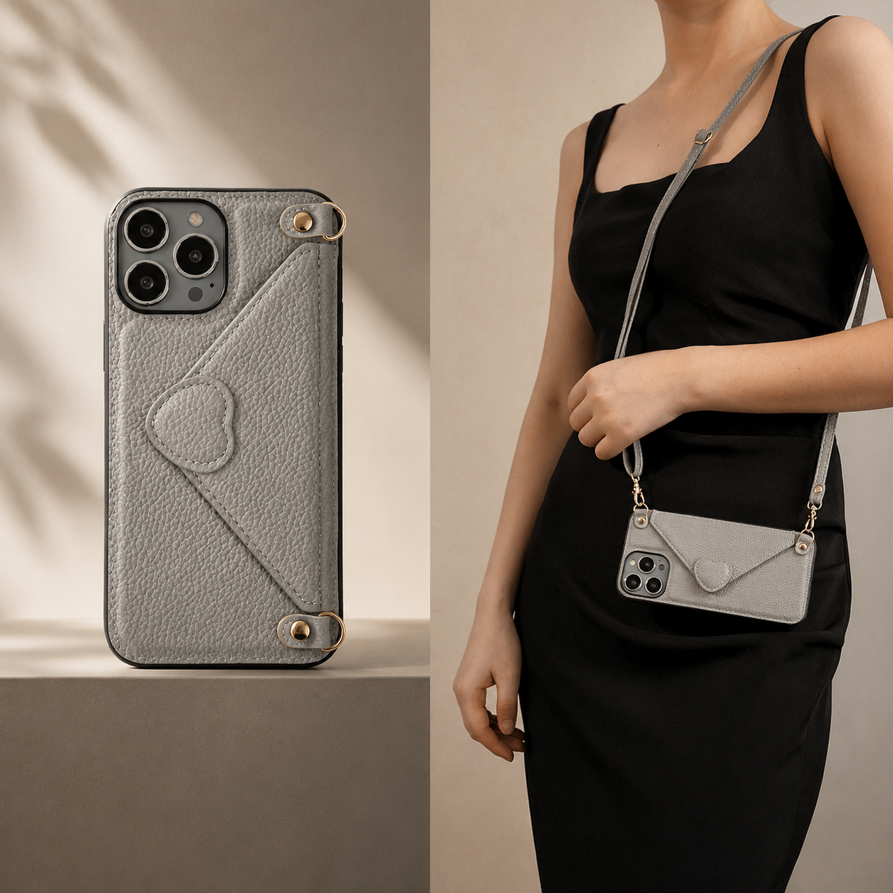 Premium iPhone Case MagSafe Compatible Leather Crossbody Wallet Cover Card Holder Strap Magnetic Shockproof Protective Camera Lens Guard Slim Design