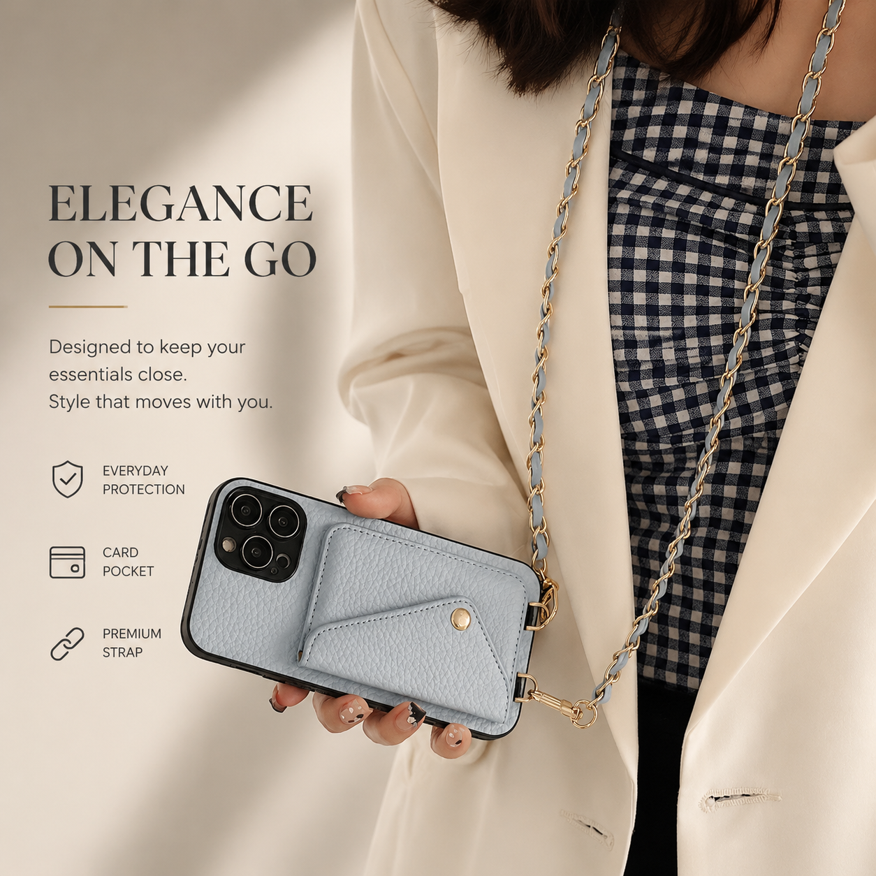 Premium iPhone Case MagSafe Compatible Leather Crossbody Wallet Cover Card Holder Strap Magnetic Shockproof Protective Camera Lens Guard Slim Design