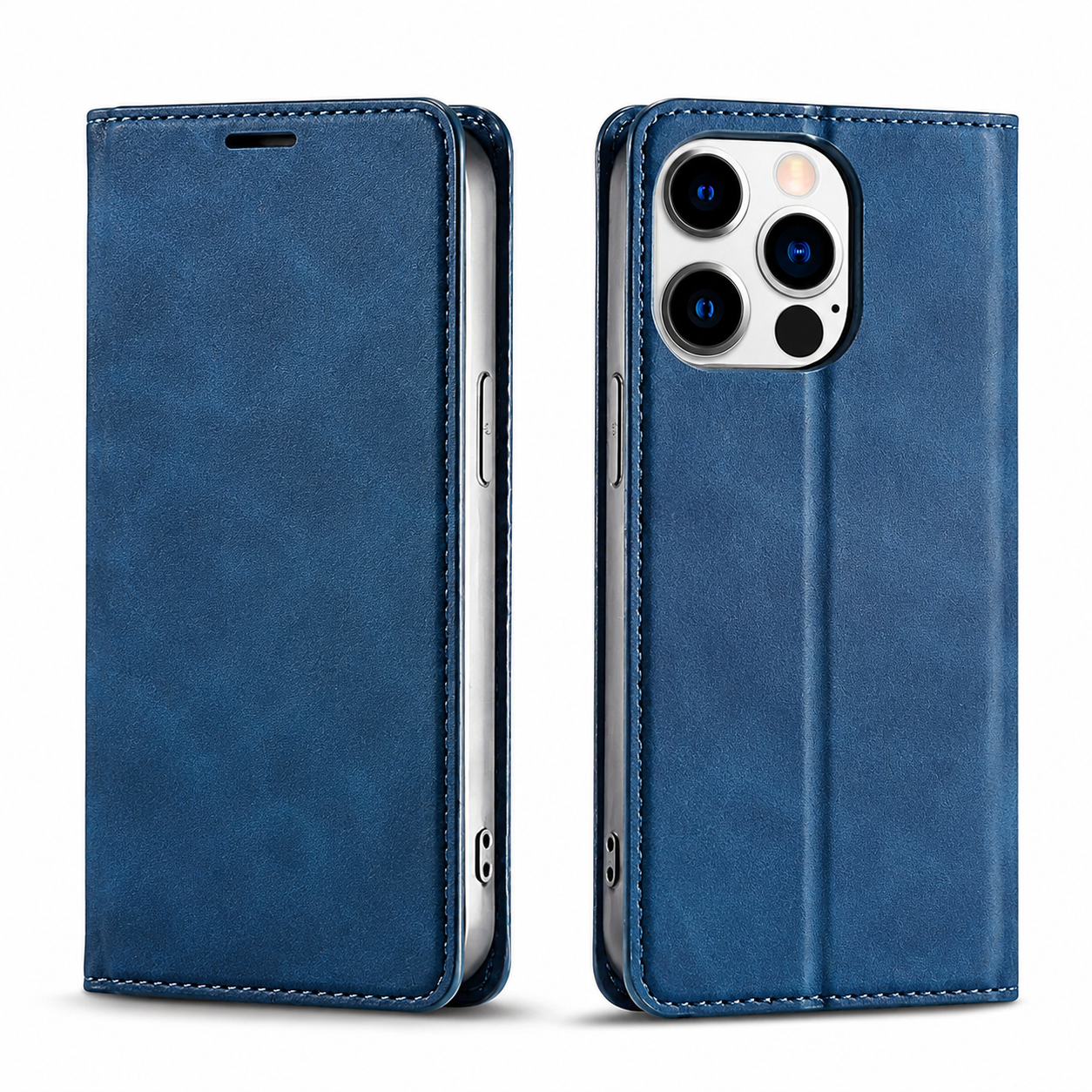 Premium iPhone Case MagSafe Compatible Leather Flip Wallet Cover Card Holder Magnetic Stand Shockproof Protective Camera Lens Guard Slim Design