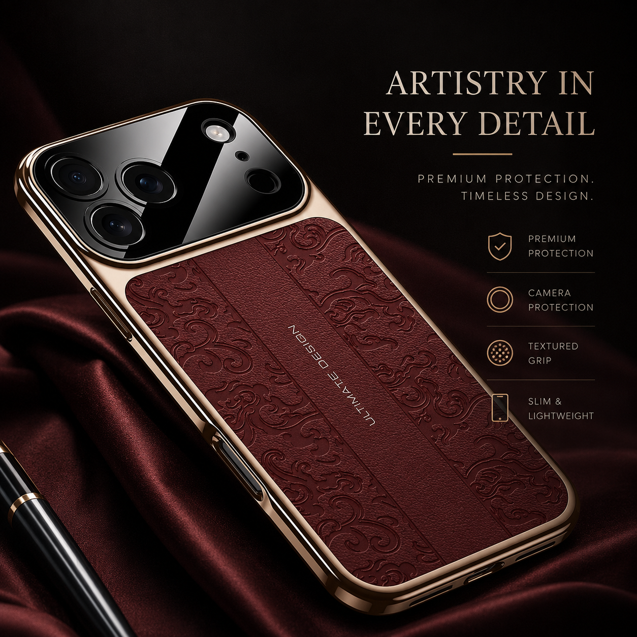 Premium iPhone Case MagSafe Compatible Leather TPU Cover Electroplated Frame Dual Layer Shockproof Anti Fingerprint Non Slip Slim Protective Design