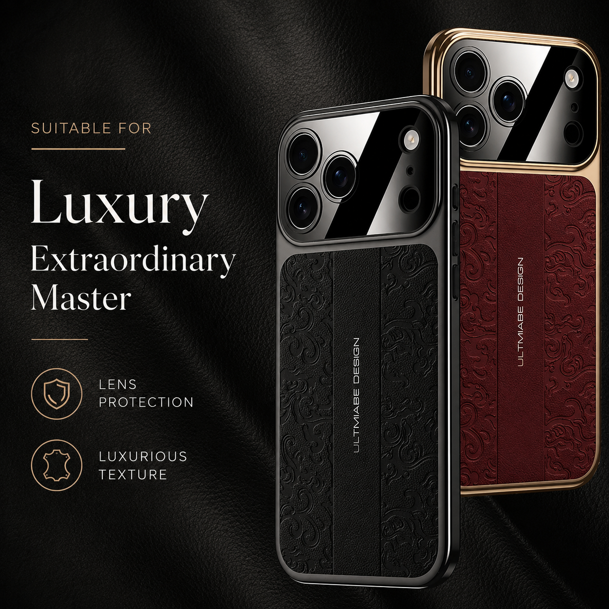 Premium iPhone Case MagSafe Compatible Leather TPU Cover Electroplated Frame Dual Layer Shockproof Anti Fingerprint Non Slip Slim Protective Design