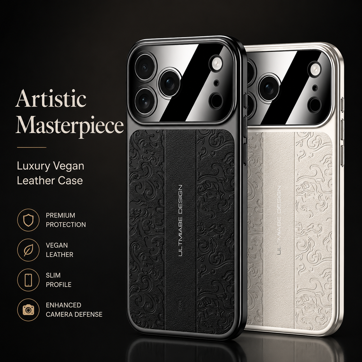 Premium iPhone Case MagSafe Compatible Leather TPU Cover Electroplated Frame Dual Layer Shockproof Anti Fingerprint Non Slip Slim Protective Design