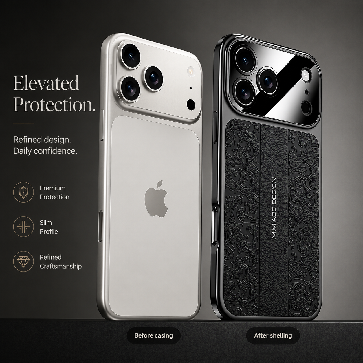 Premium iPhone Case MagSafe Compatible Leather TPU Cover Electroplated Frame Dual Layer Shockproof Anti Fingerprint Non Slip Slim Protective Design