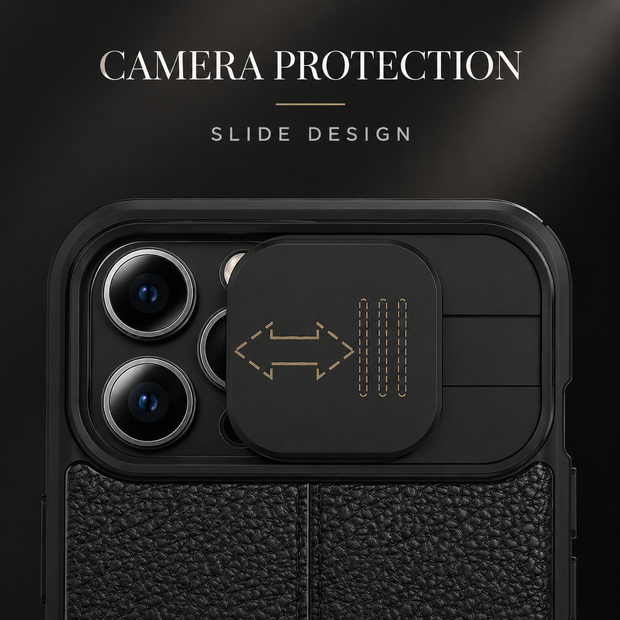 Premium iPhone Case MagSafe Compatible Leather Texture Sliding Camera Cover Magnetic Cover Shockproof Protective Lens Guard Slim Design