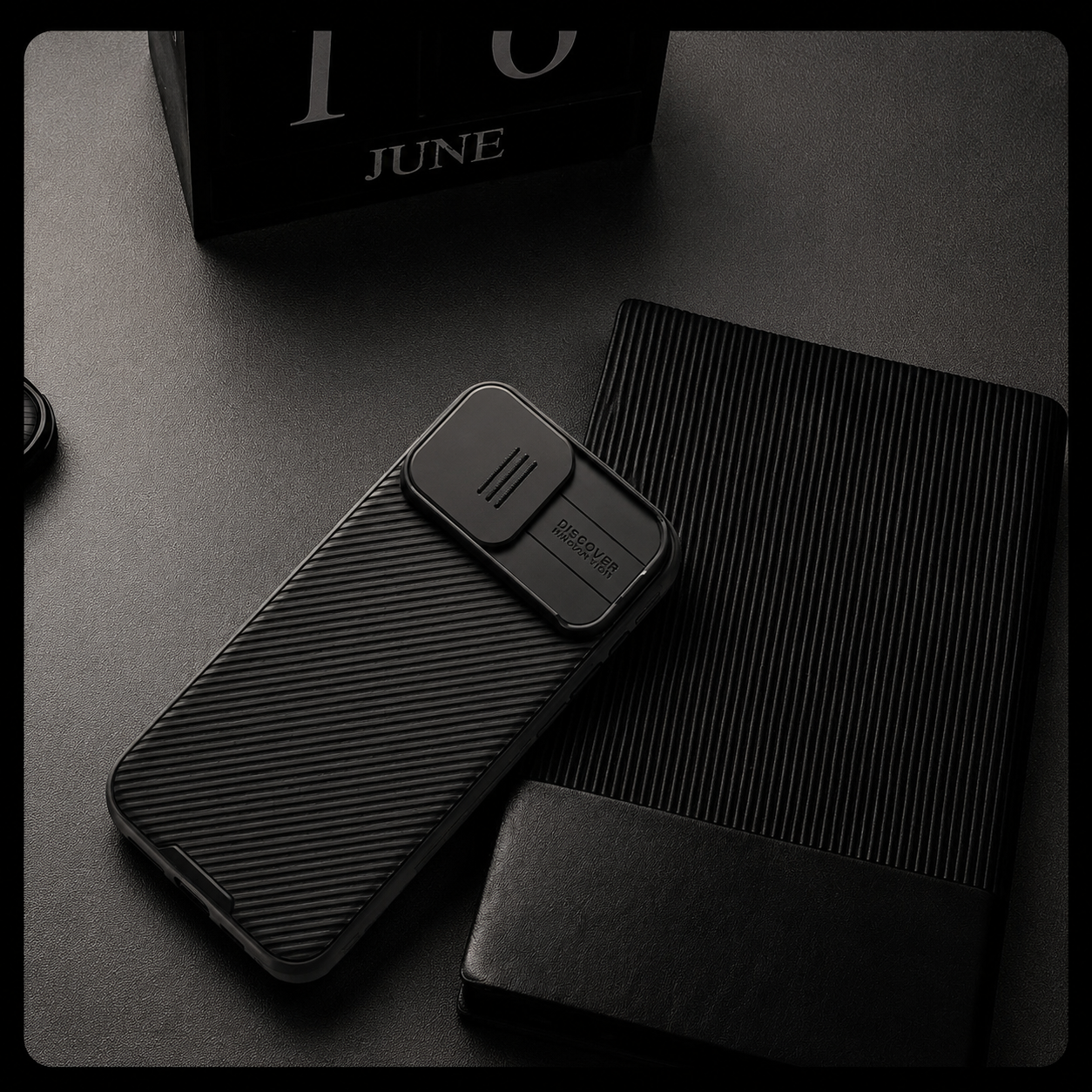 Premium iPhone Case MagSafe Compatible Leather Texture Sliding Camera Cover Magnetic Cover Shockproof Protective Lens Guard Slim Design