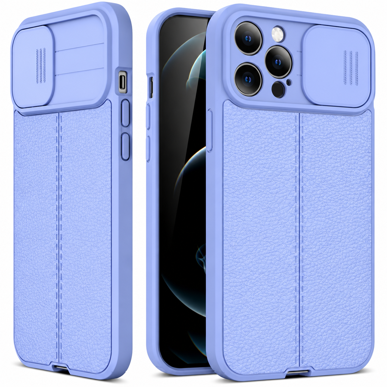 Premium iPhone Case MagSafe Compatible Leather Texture Sliding Camera Cover Magnetic Cover Shockproof Protective Lens Guard Slim Design