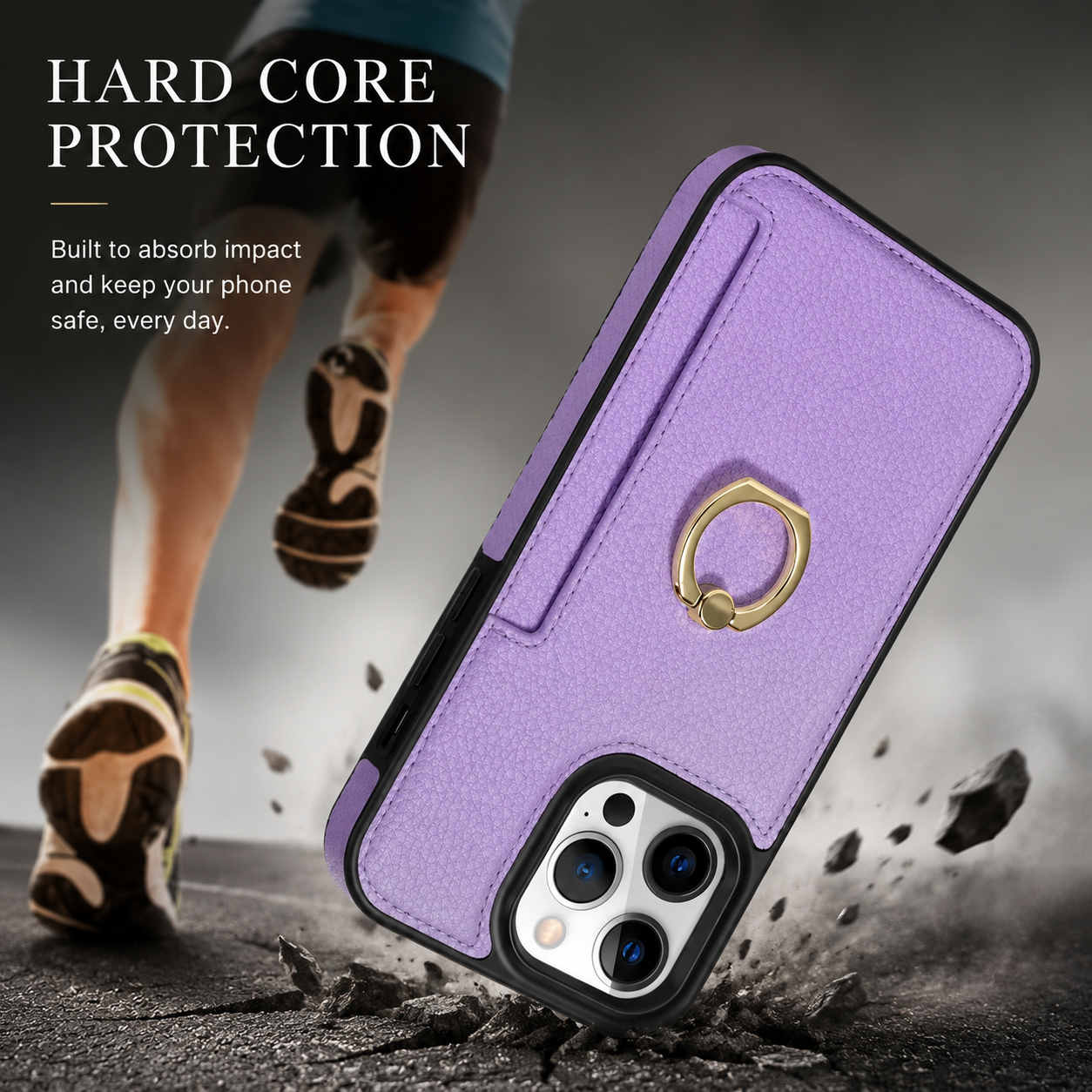 Premium iPhone Case MagSafe Compatible Leather Wallet Cover Card Holder Ring Stand Magnetic Shockproof Protective Camera Lens Protection Slim Design