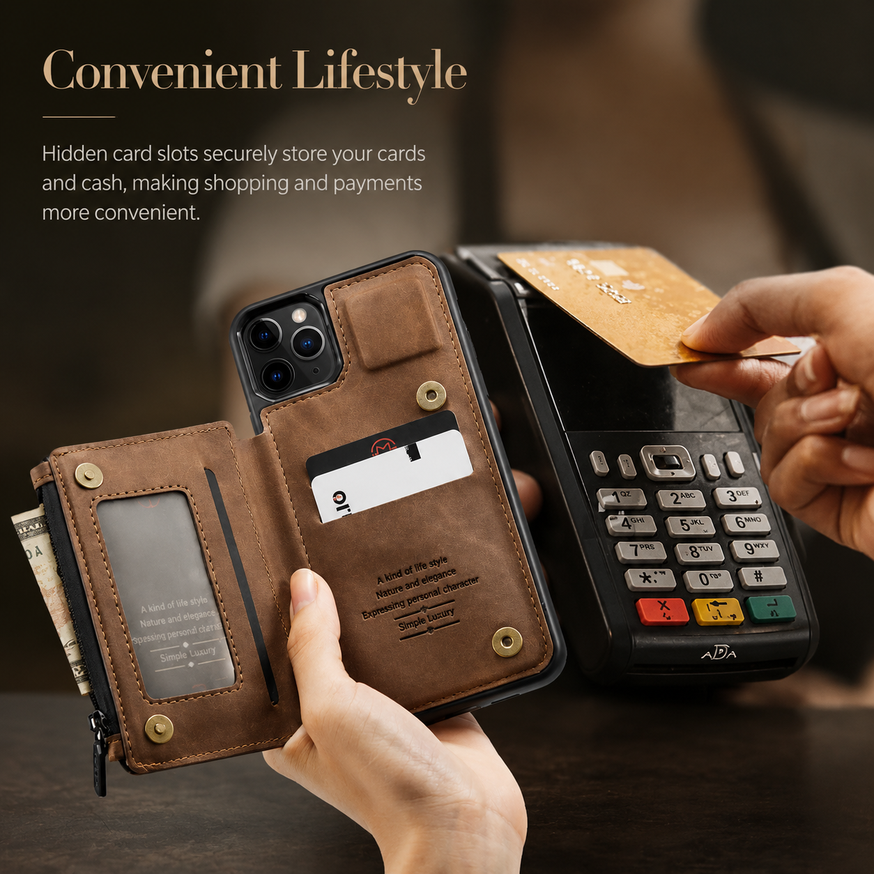 Premium iPhone Case MagSafe Compatible Leather Wallet Cover Card Holder Stand Magnetic Shockproof Protective Camera Lens Protection Slim Design