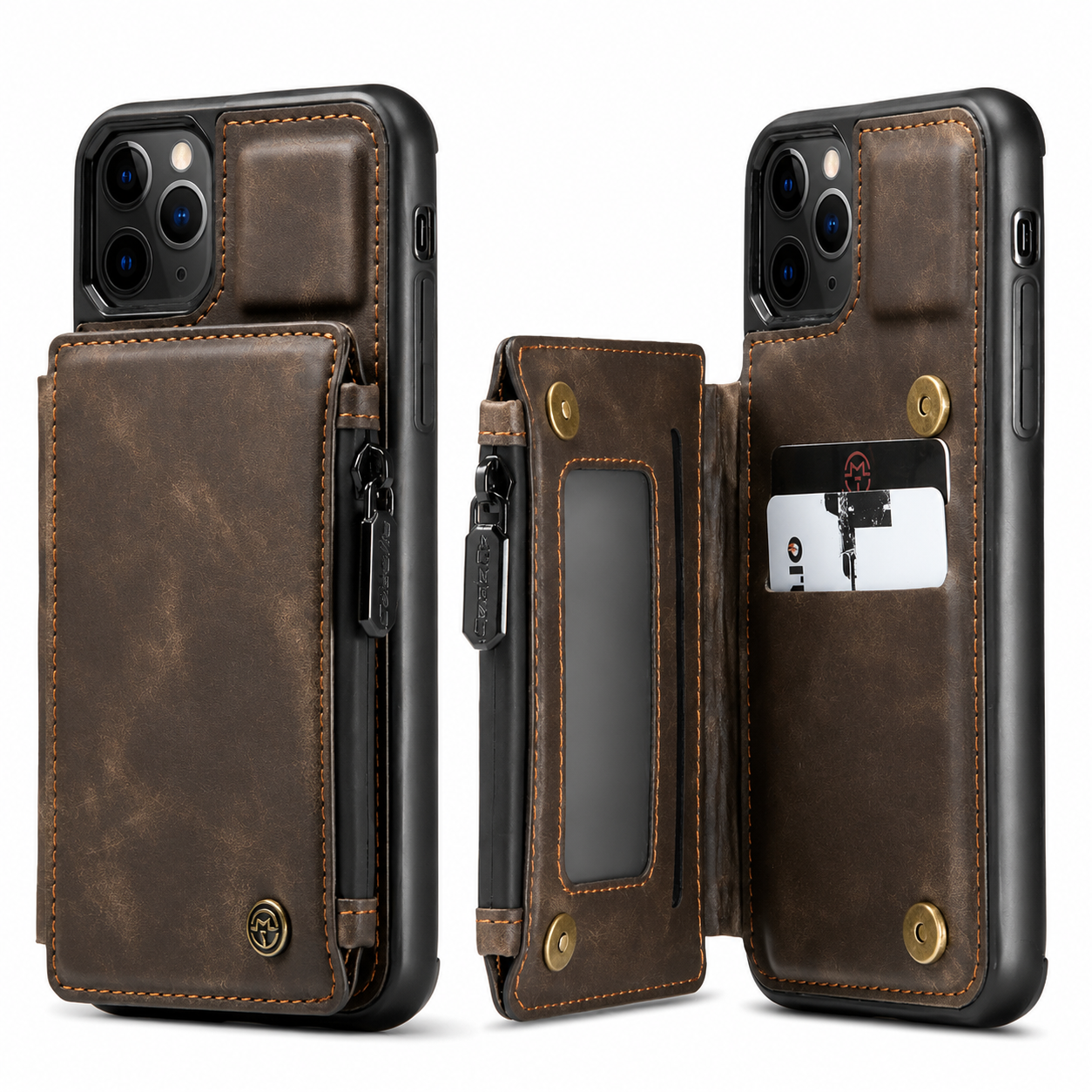 Premium iPhone Case MagSafe Compatible Leather Wallet Cover Card Holder Stand Magnetic Shockproof Protective Camera Lens Protection Slim Design