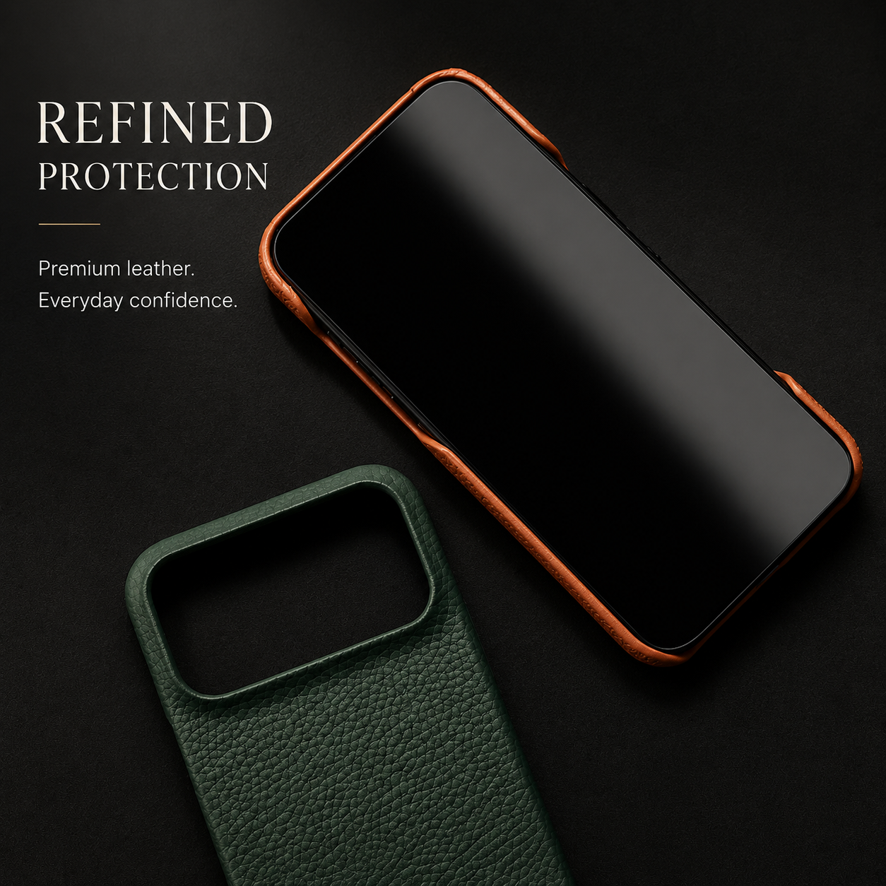 Premium iPhone Case MagSafe Compatible Lychee Cowhide Leather Luxury PC Shockproof Protective Cover Slim Full Coverage Magnetic Back Case