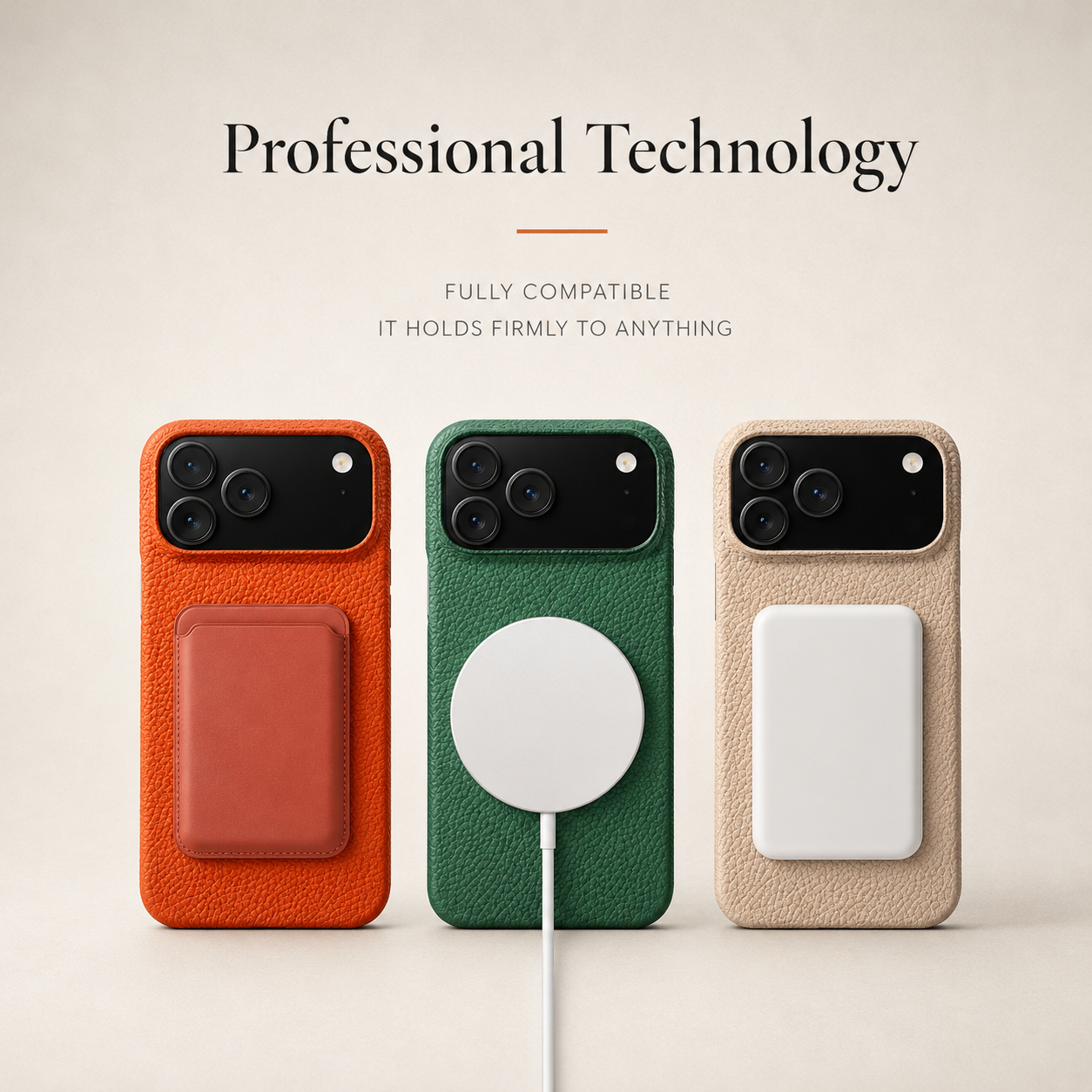 Premium iPhone Case MagSafe Compatible Lychee Cowhide Leather Luxury PC Shockproof Protective Cover Slim Full Coverage Magnetic Back Case