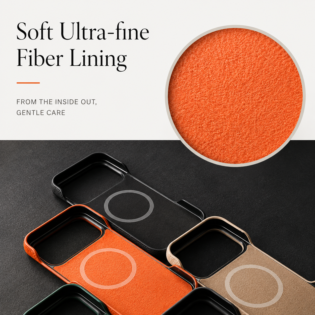 Premium iPhone Case MagSafe Compatible Lychee Cowhide Leather Luxury PC Shockproof Protective Cover Slim Full Coverage Magnetic Back Case