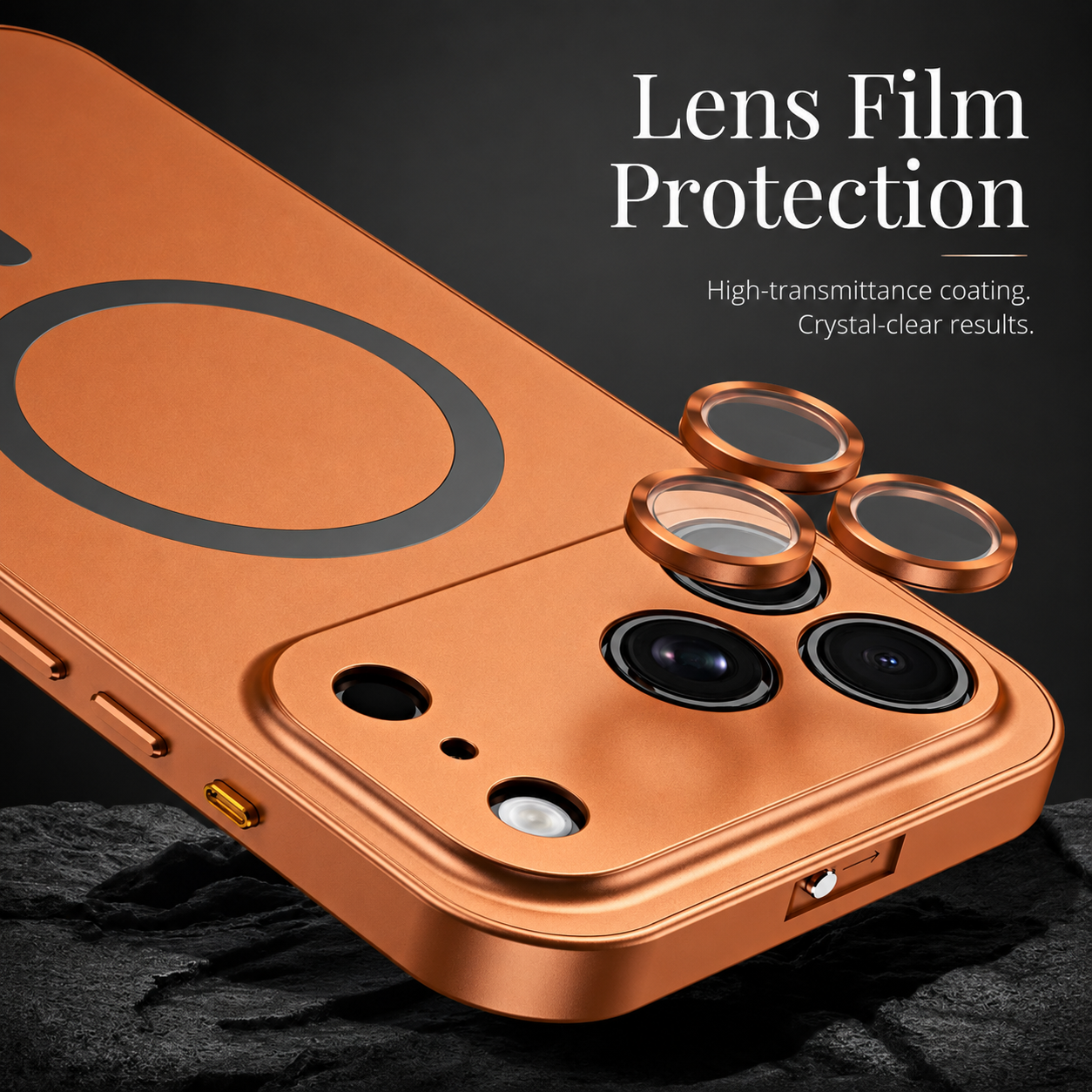 Premium iPhone Case MagSafe Compatible Magnetic Aluminum Frame Protective Cover PC Hard Back Shockproof Matte Anti Fingerprint Slim Full Coverage Design