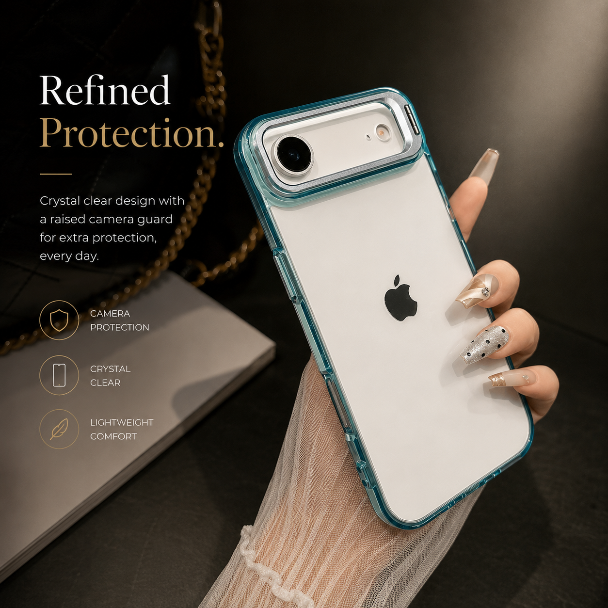 Premium iPhone Case MagSafe Compatible Magnetic Clear Protective Cover Camera Lens Stand Shockproof PC TPU Bumper Slim Full Coverage Design