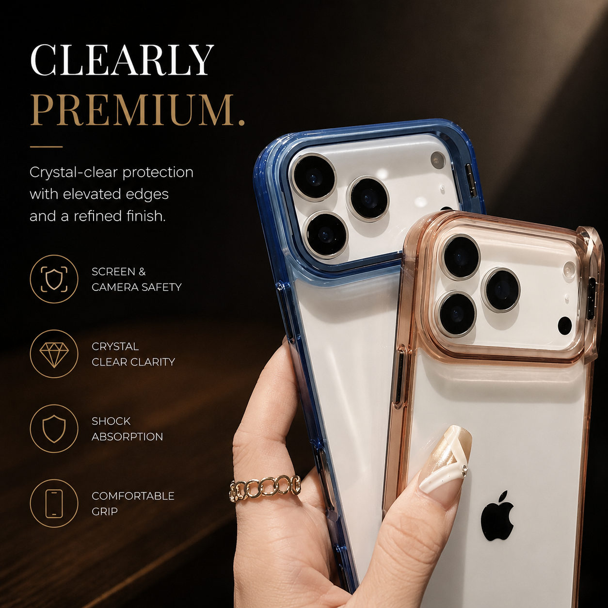 Premium iPhone Case MagSafe Compatible Magnetic Clear Protective Cover Camera Lens Stand Shockproof PC TPU Bumper Slim Full Coverage Design