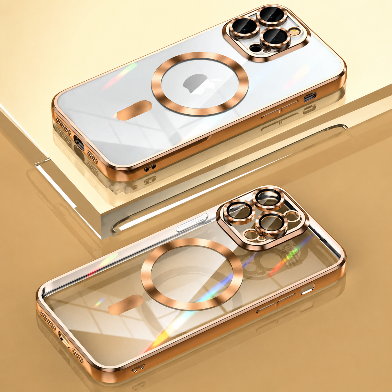 Premium iPhone Case MagSafe Compatible Magnetic Clear Protective Cover TPU Shockproof Camera Lens Protection Anti Fingerprint Anti Scratch Slim Half Wrapped
