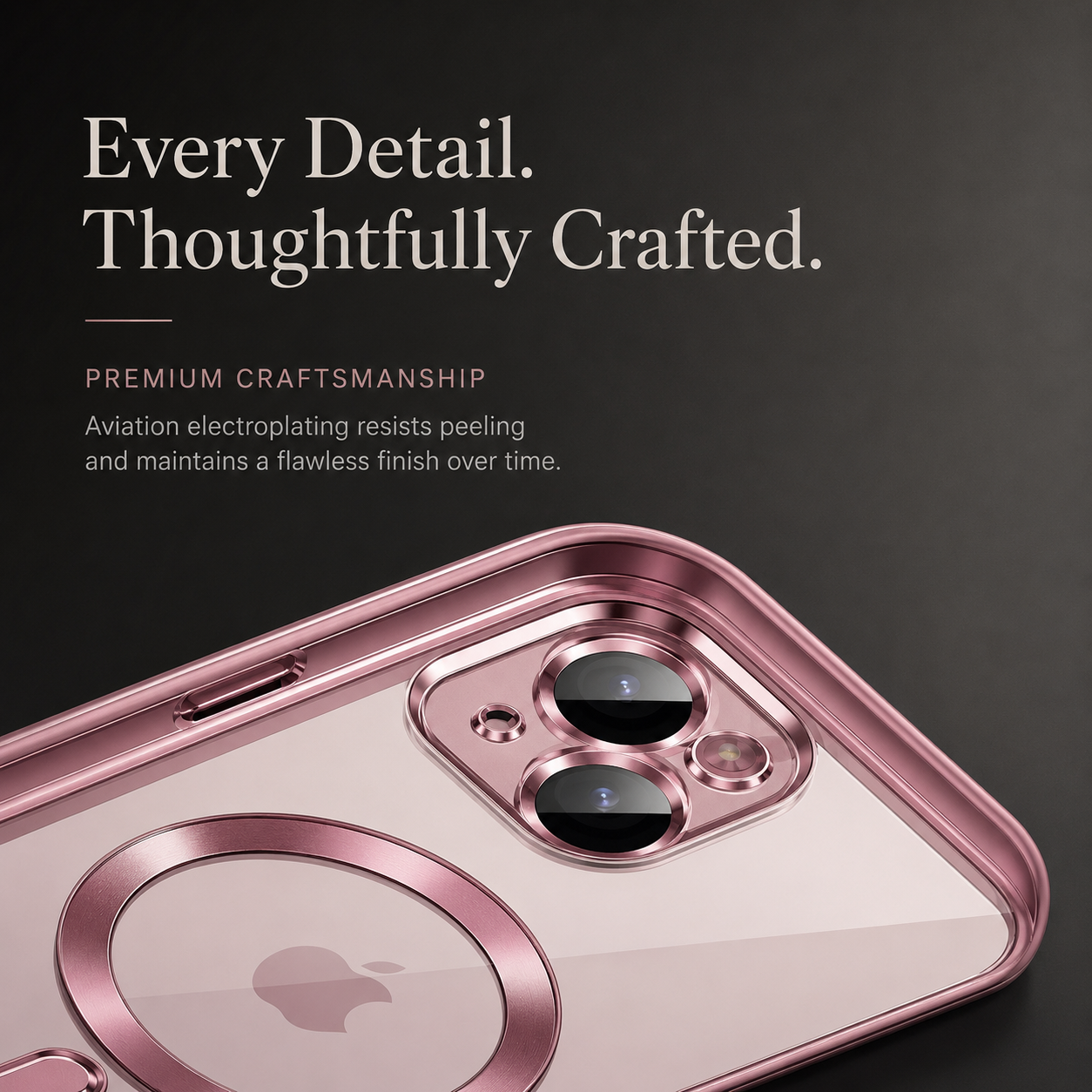 Premium iPhone Case MagSafe Compatible Magnetic Clear Protective Cover TPU Shockproof Camera Lens Protection Anti Fingerprint Anti Scratch Slim Half Wrapped