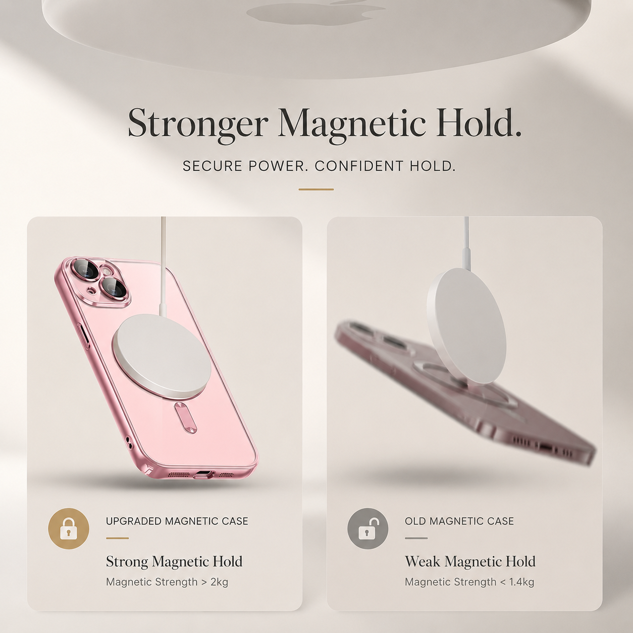 Premium iPhone Case MagSafe Compatible Magnetic Clear Protective Cover TPU Shockproof Camera Lens Protection Anti Fingerprint Anti Scratch Slim Half Wrapped