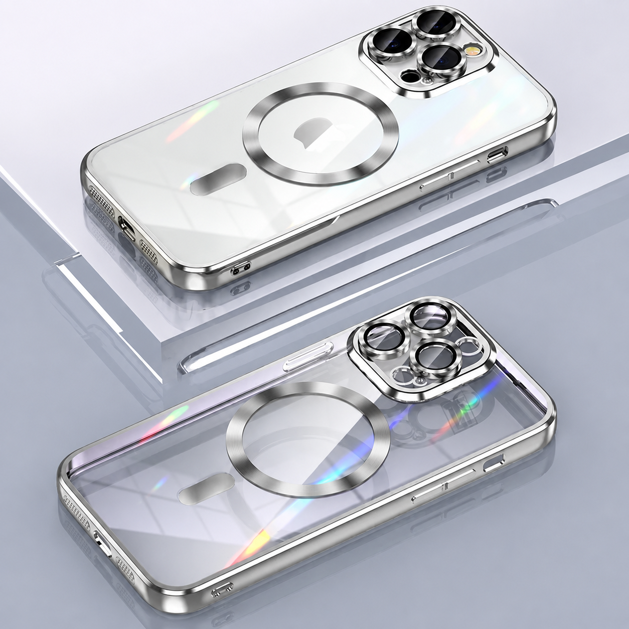 Premium iPhone Case MagSafe Compatible Magnetic Clear Protective Cover TPU Shockproof Camera Lens Protection Anti Fingerprint Anti Scratch Slim Half Wrapped