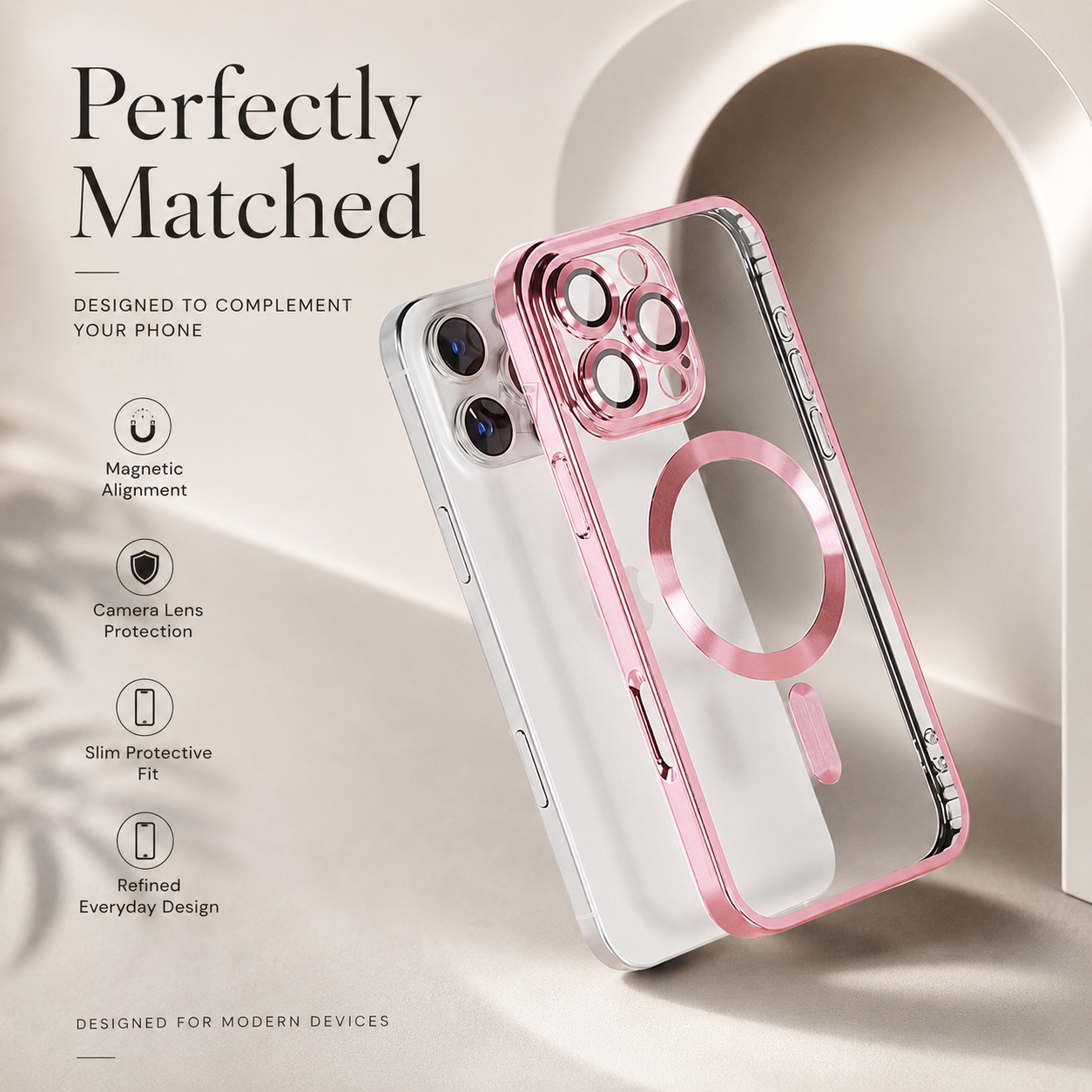 Premium iPhone Case MagSafe Compatible Magnetic Clear Protective Cover TPU Shockproof Camera Lens Protection Anti Fingerprint Anti Scratch Slim Half Wrapped