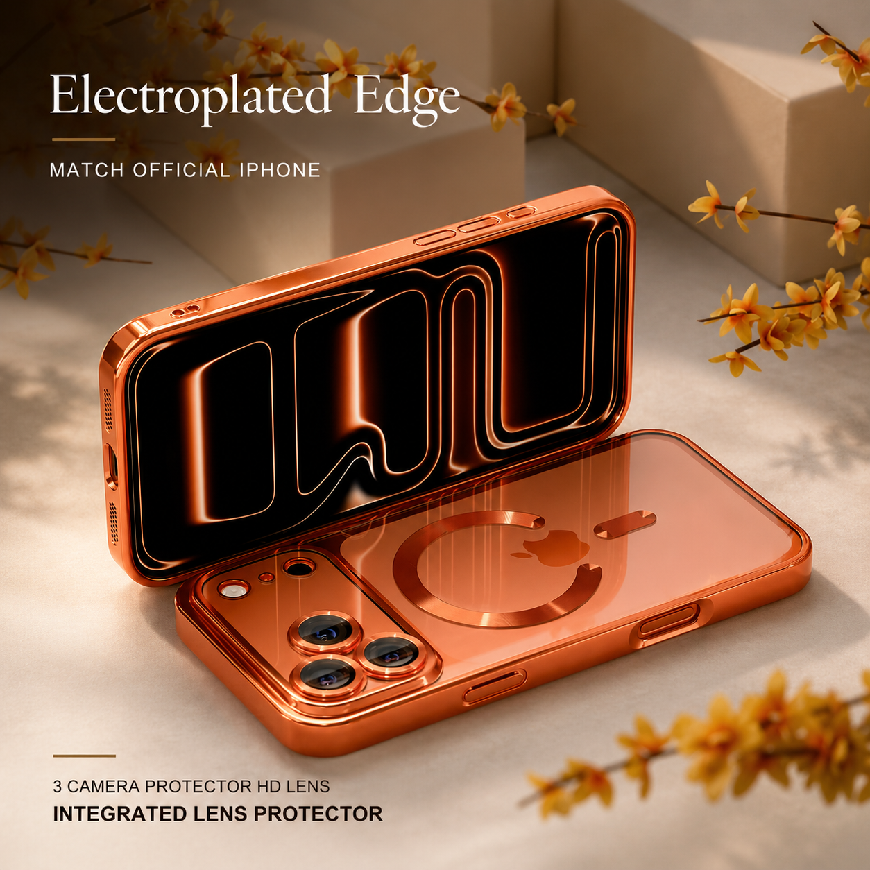 Premium iPhone Case MagSafe Compatible Magnetic Clear Protective Cover TPU Shockproof Camera Lens Protection Anti Fingerprint Anti Scratch Slim Half Wrapped