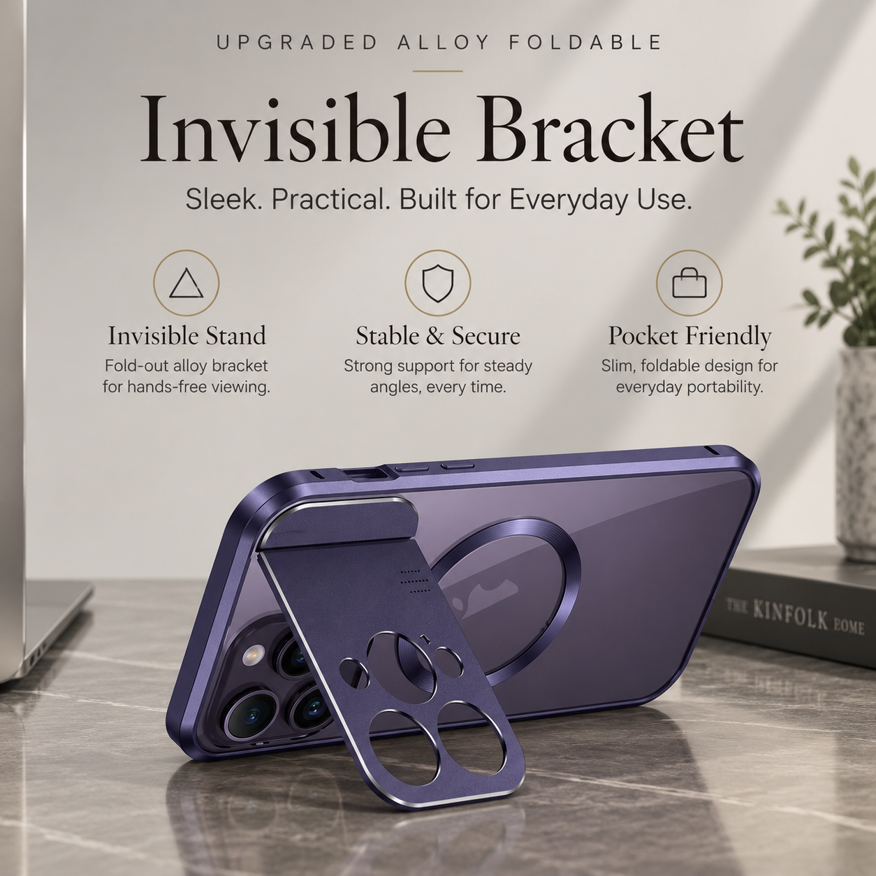 Premium iPhone Case MagSafe Compatible Magnetic Cover Shockproof Protective Stand Camera Lens Protection Aromatherapy Slot Slim Full Coverage Design