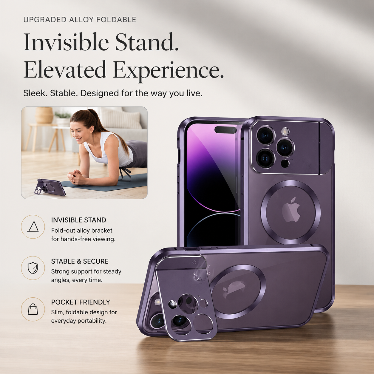 Premium iPhone Case MagSafe Compatible Magnetic Cover Shockproof Protective Stand Camera Lens Protection Aromatherapy Slot Slim Full Coverage Design