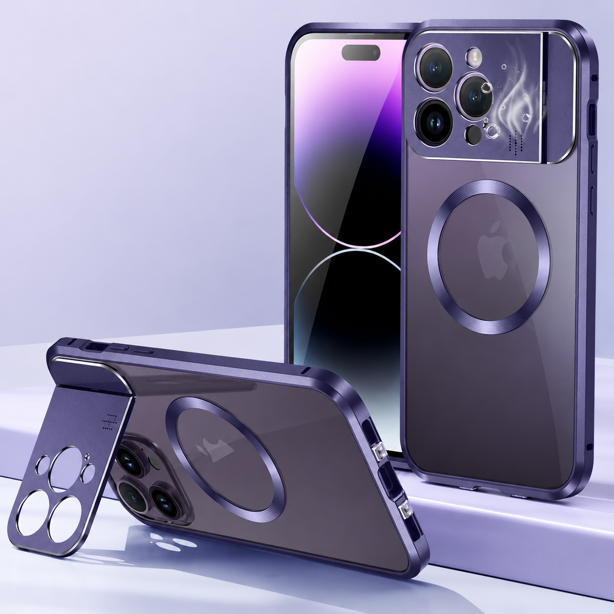 Premium iPhone Case MagSafe Compatible Magnetic Cover Shockproof Protective Stand Camera Lens Protection Aromatherapy Slot Slim Full Coverage Design