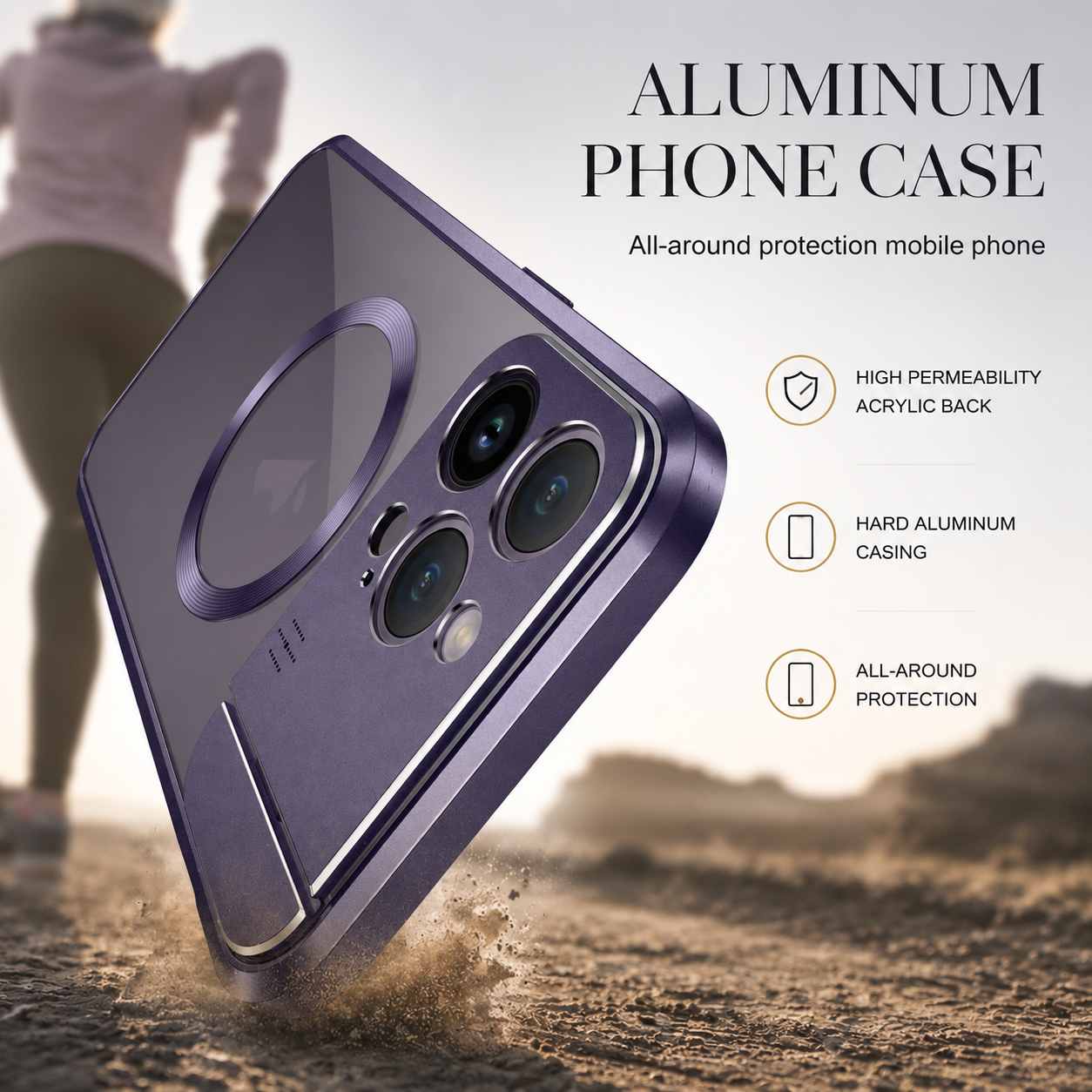 Premium iPhone Case MagSafe Compatible Magnetic Cover Shockproof Protective Stand Camera Lens Protection Aromatherapy Slot Slim Full Coverage Design