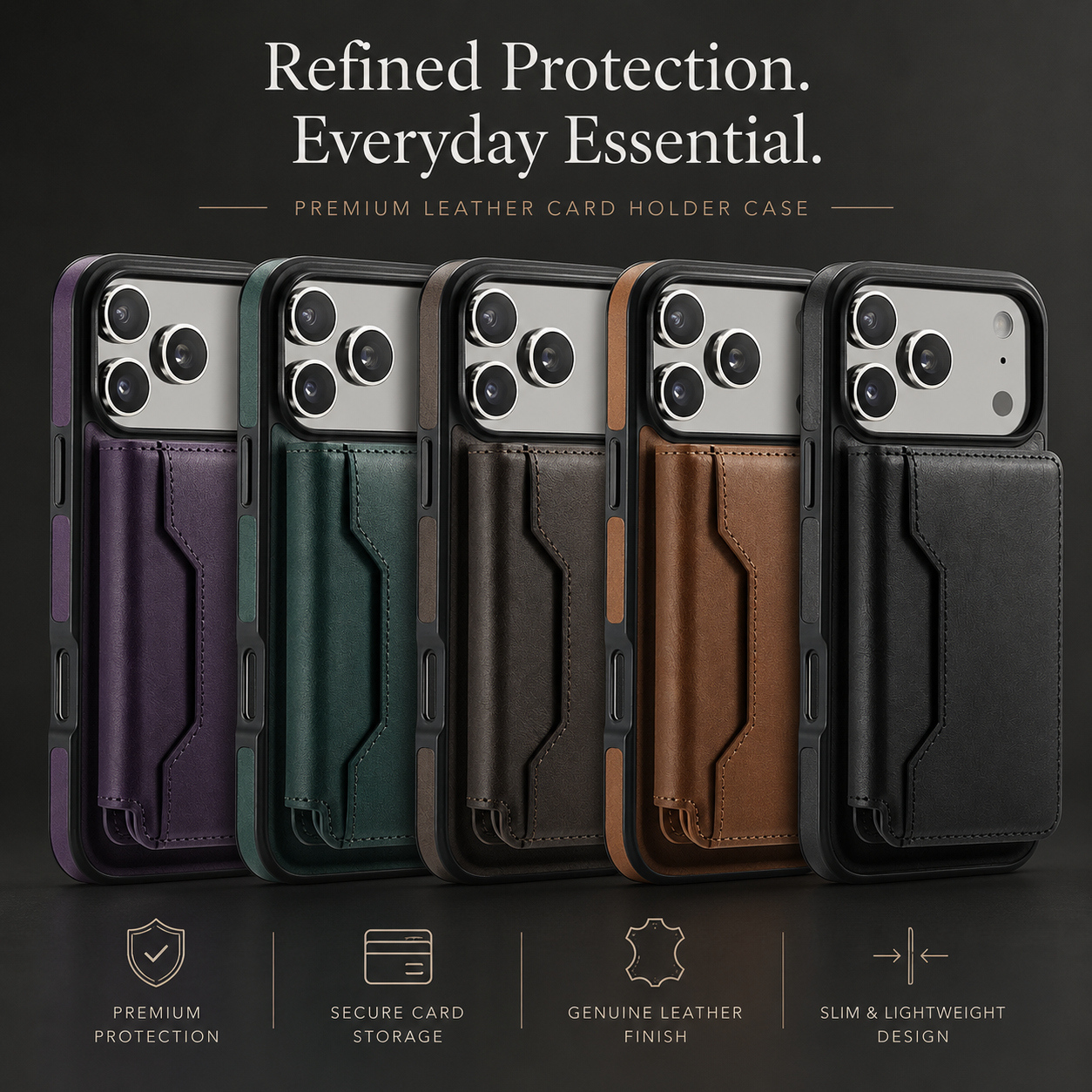Premium iPhone Case MagSafe Compatible Magnetic Detachable Leather Wallet Cover Card Holder Shockproof Protective Cover Anti Scratch Slim Full Coverage