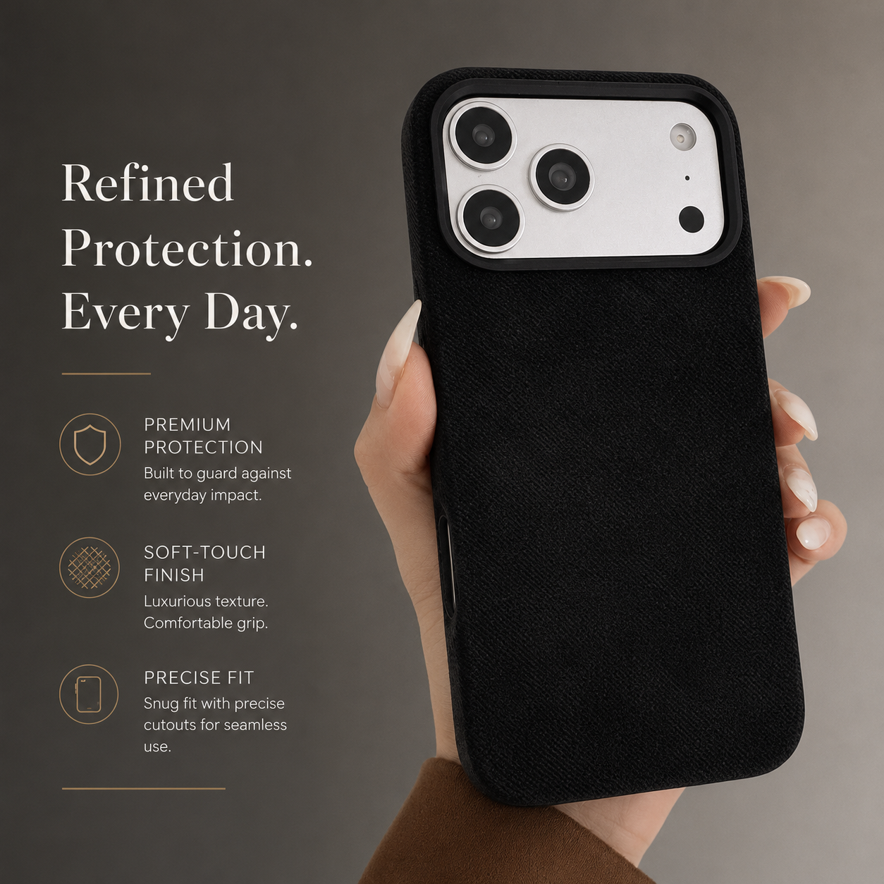 Premium iPhone Case MagSafe Compatible Magnetic Fiber Leather Cover Slim Shockproof Anti Fingerprint Non Slip Matte Camera Protection Full Coverage