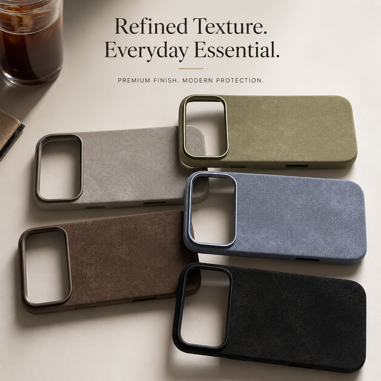 Premium iPhone Case MagSafe Compatible Magnetic Fiber Leather Cover Slim Shockproof Anti Fingerprint Non Slip Matte Camera Protection Full Coverage