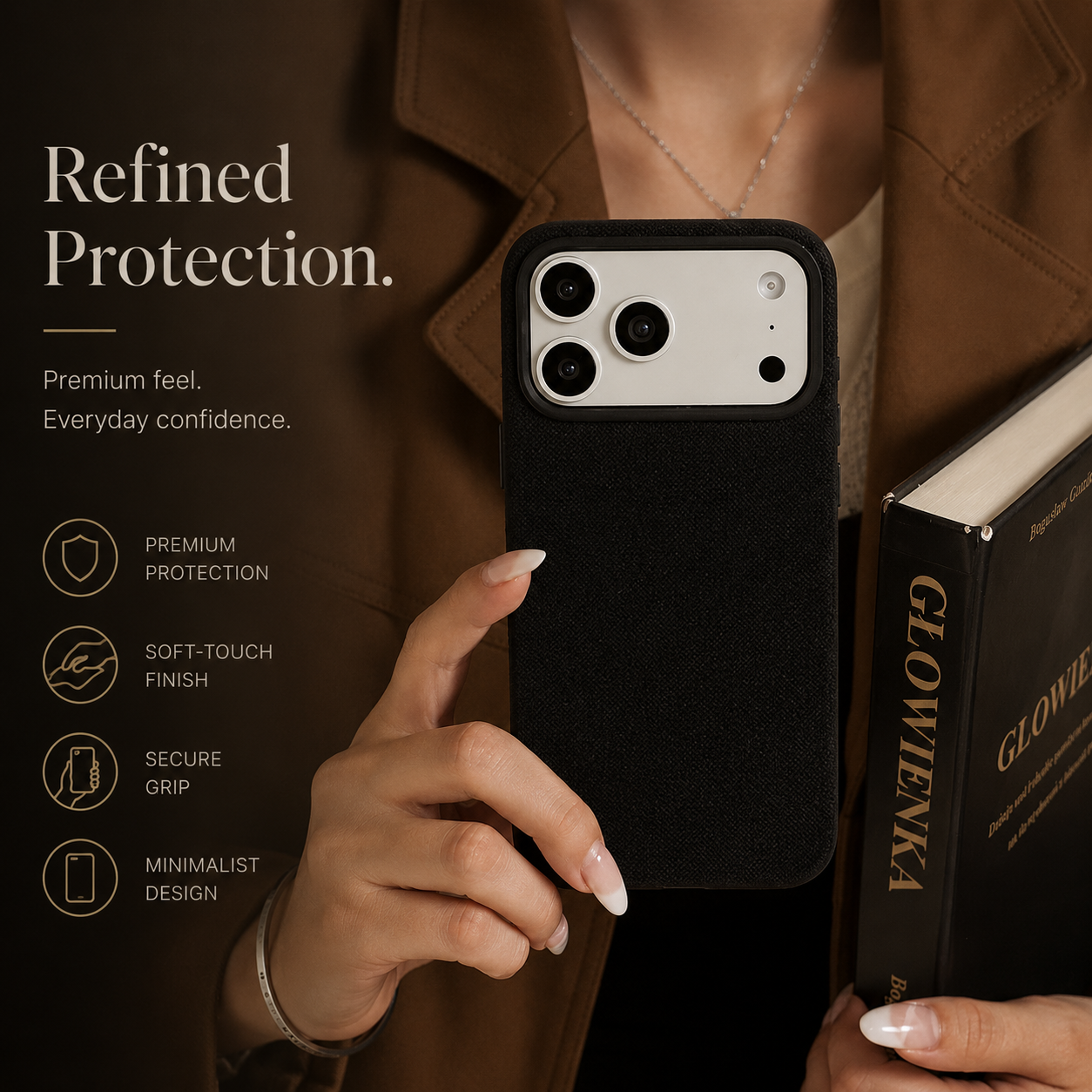 Premium iPhone Case MagSafe Compatible Magnetic Fiber Leather Cover Slim Shockproof Anti Fingerprint Non Slip Matte Camera Protection Full Coverage