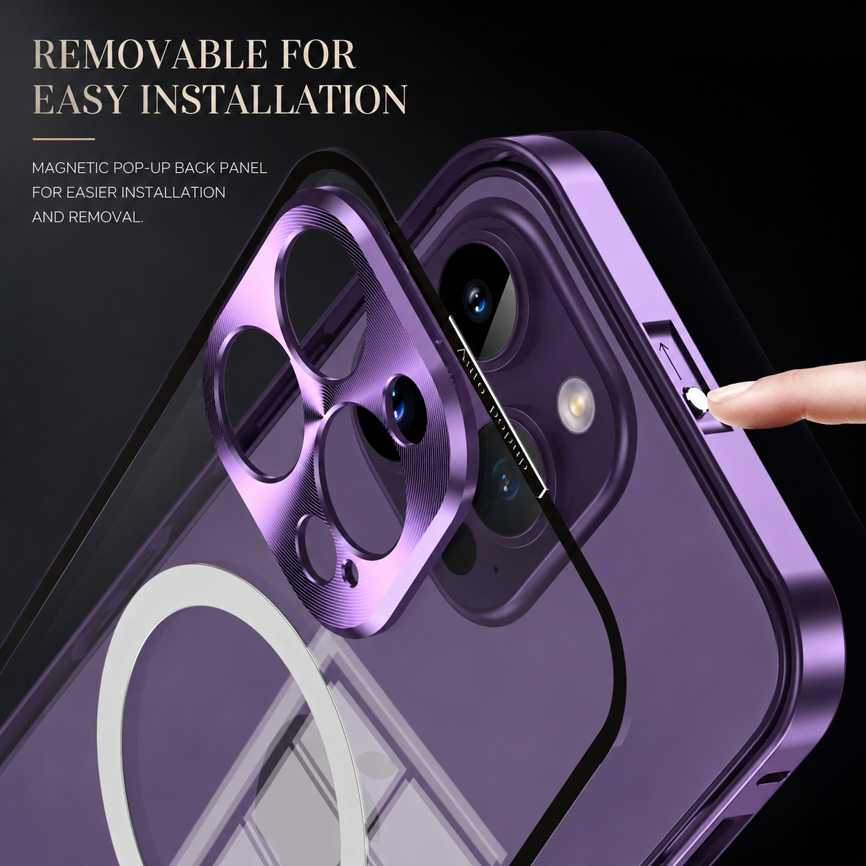 Premium iPhone Case MagSafe Compatible Magnetic Fit Double Sided Tempered Glass Metal Frame Ultra Thin 360 Full Body Shockproof Cover Camera Lens Protection