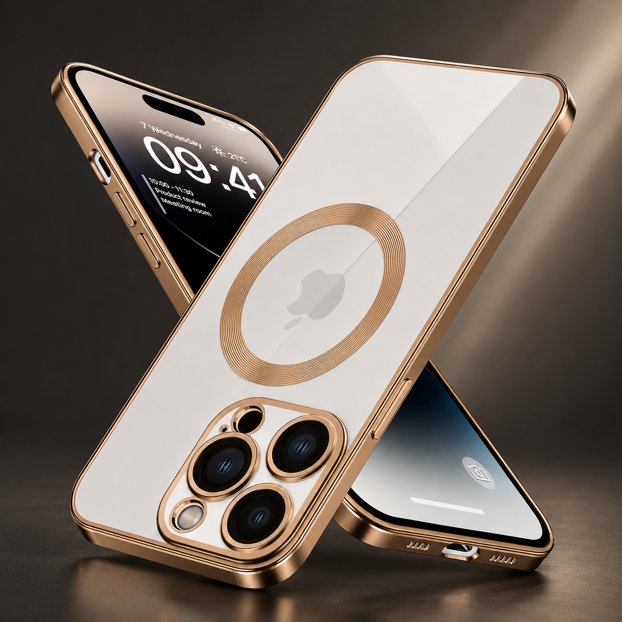 Premium iPhone Case MagSafe Compatible Magnetic Fit Double Sided Tempered Glass Metal Frame Ultra Thin 360 Full Body Shockproof Cover Camera Lens Protection