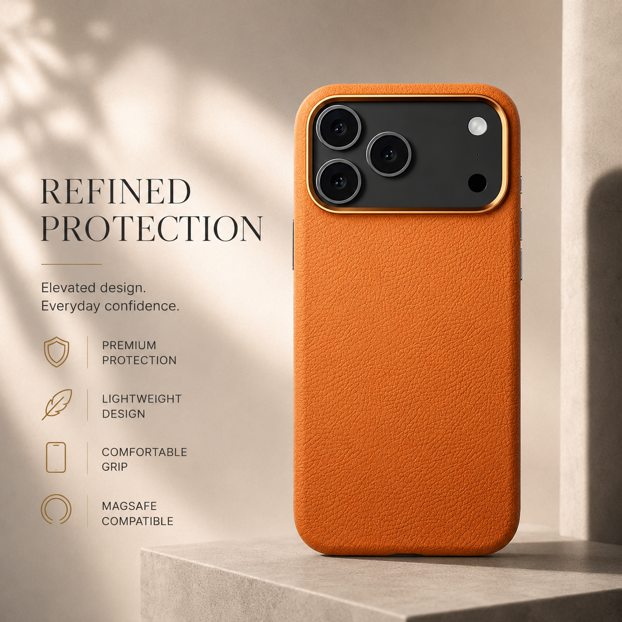 Premium iPhone Case MagSafe Compatible Magnetic Leather Cover Full Protection Camera Protection Anti Scratch Slim Lightweight Protective Design