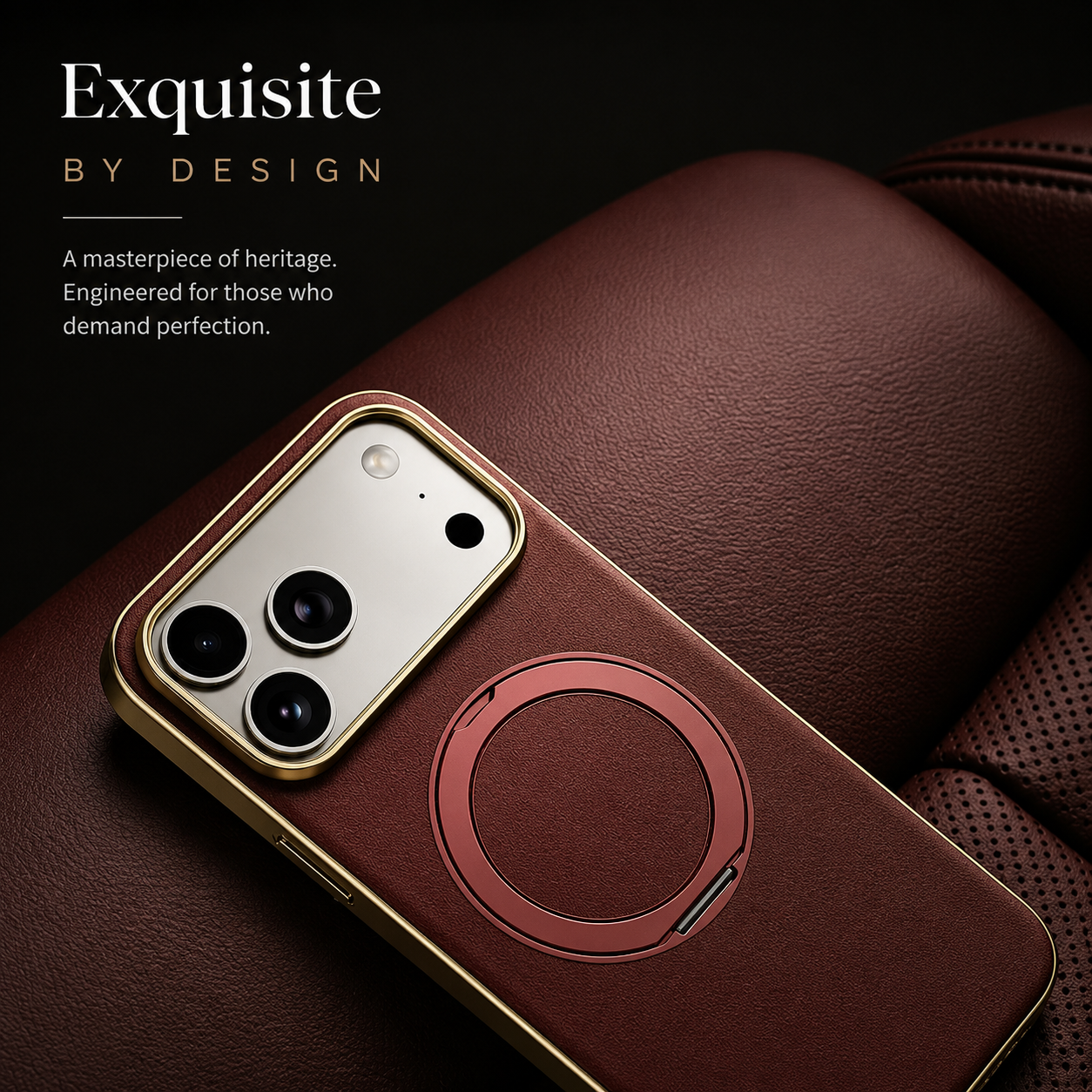 Premium iPhone Case MagSafe Compatible Magnetic Leather Ring Holder Cover Shockproof Camera Protection Slim Lightweight Anti Scratch Full Coverage