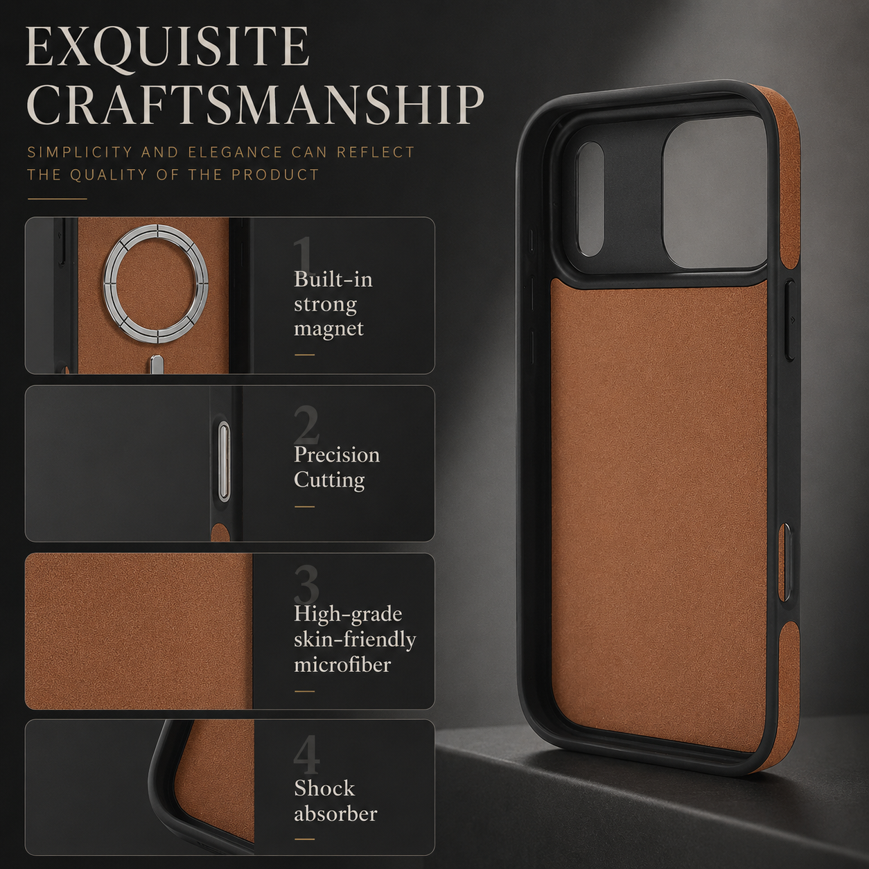 Premium iPhone Case MagSafe Compatible Magnetic Leather Wallet Cover Flip Card Holder Dual Layer Shockproof Matte Anti Fingerprint Protective Full Coverage