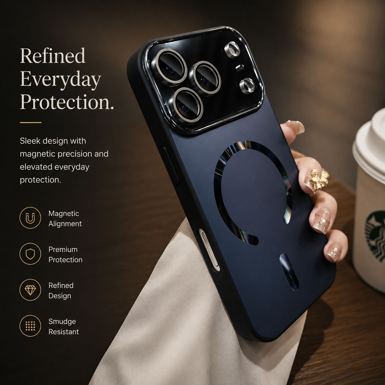 Premium iPhone Case MagSafe Compatible Magnetic Shockproof Cover Camera Protection Anti Scratch Slim Lightweight Protective Full Coverage Design
