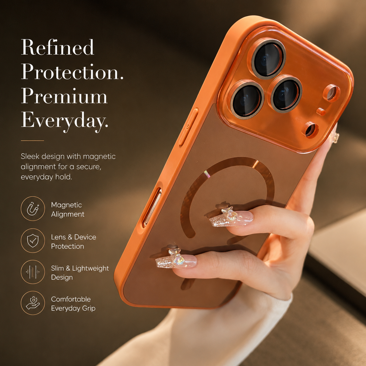 Premium iPhone Case MagSafe Compatible Magnetic Shockproof Cover Camera Protection Anti Scratch Slim Lightweight Protective Full Coverage Design