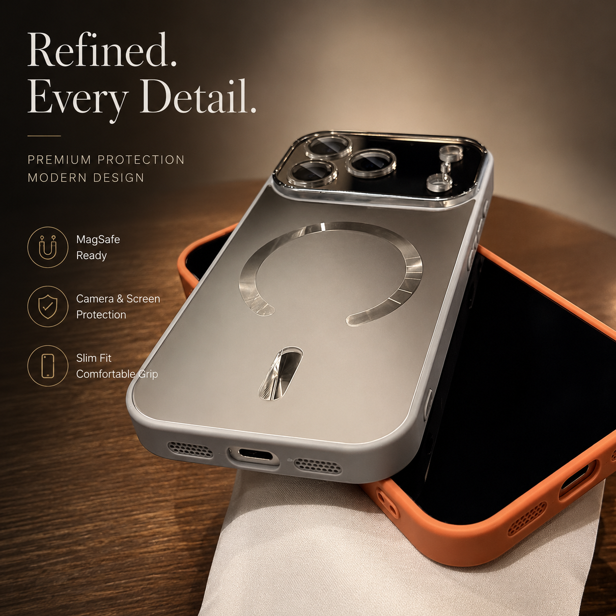 Premium iPhone Case MagSafe Compatible Magnetic Shockproof Cover Camera Protection Anti Scratch Slim Lightweight Protective Full Coverage Design