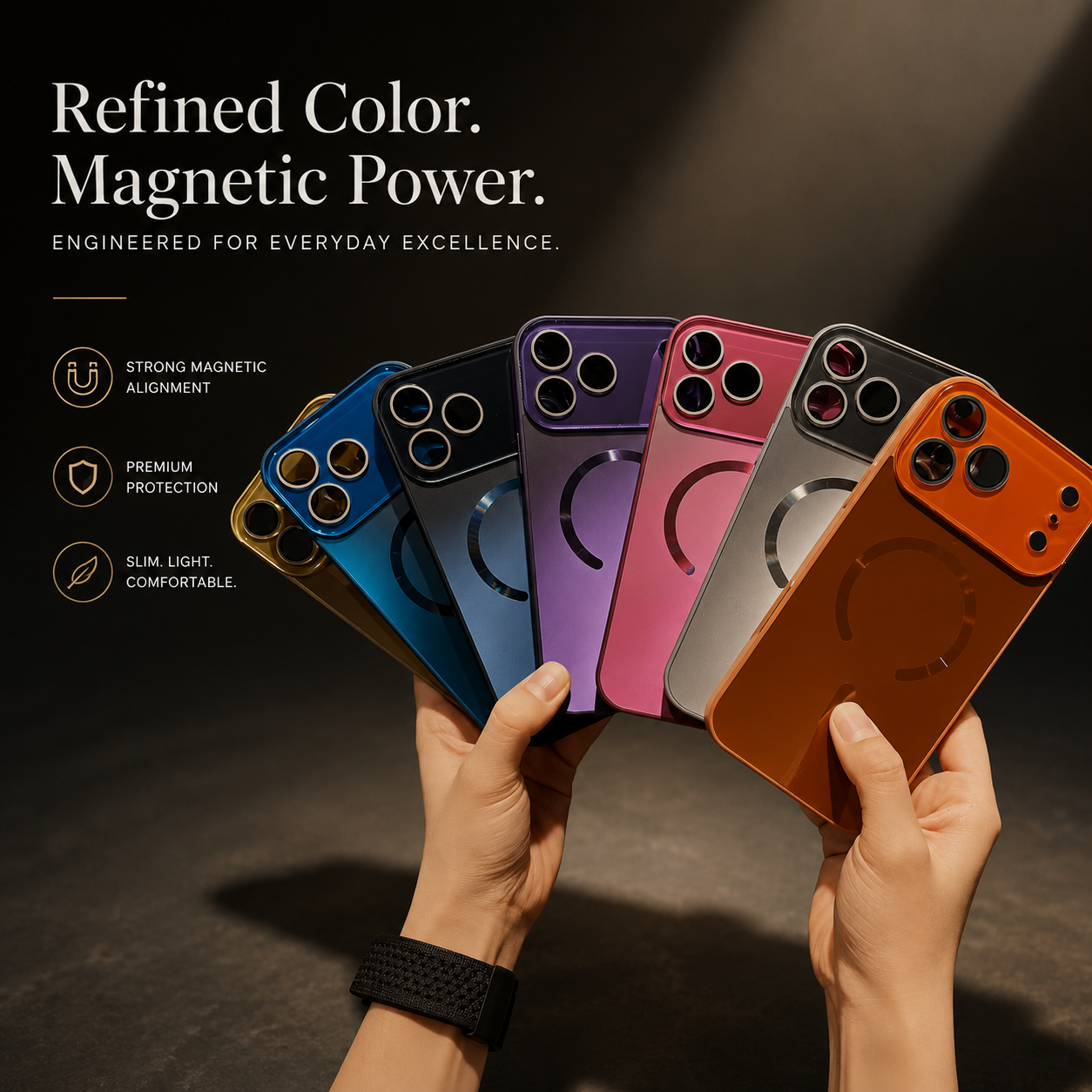 Premium iPhone Case MagSafe Compatible Magnetic Shockproof Cover Camera Protection Anti Scratch Slim Lightweight Protective Full Coverage Design
