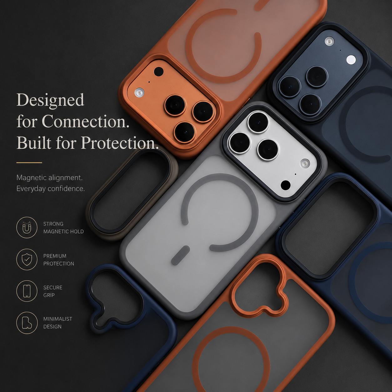 Premium iPhone Case MagSafe Compatible Magnetic TPU PC Shockproof Cover Camera Button Camera Protection Anti Fingerprint Matte Slim Full Coverage