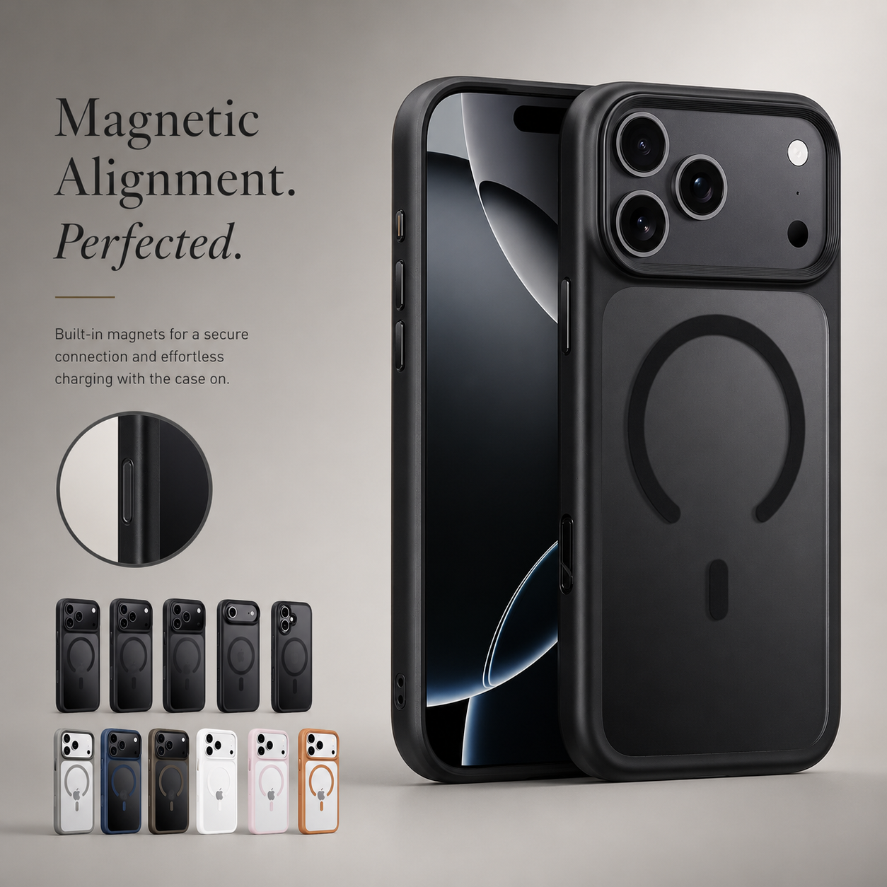 Premium iPhone Case MagSafe Compatible Magnetic TPU PC Shockproof Cover Camera Button Camera Protection Anti Fingerprint Matte Slim Full Coverage