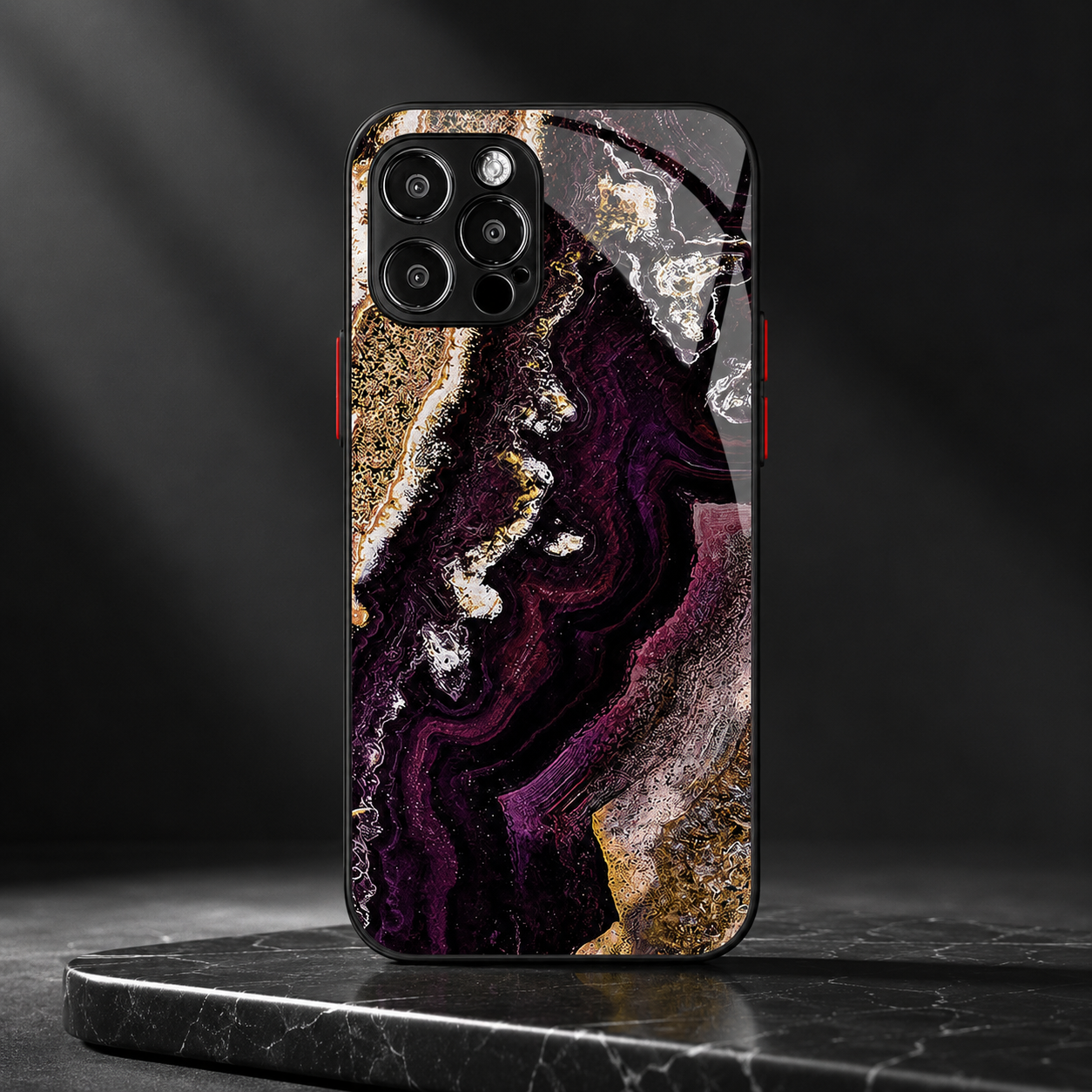 Premium iPhone Case MagSafe Compatible Marble Pattern Gold Frame Magnetic Cover Shock Absorbing Protective Camera Lens Guard Slim Full Coverage Design