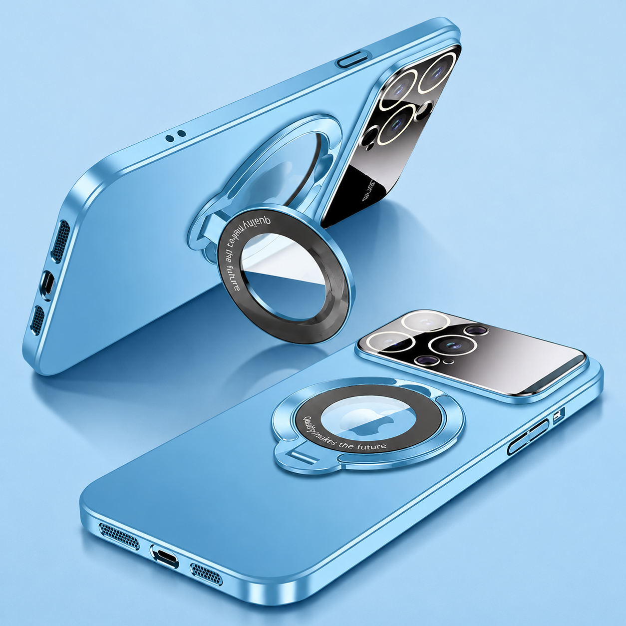 Premium iPhone Case MagSafe Compatible Matte Hard PC Cover Ring Stand Magnetic Shockproof Protective Camera Lens Guard Ultra Thin Slim Design