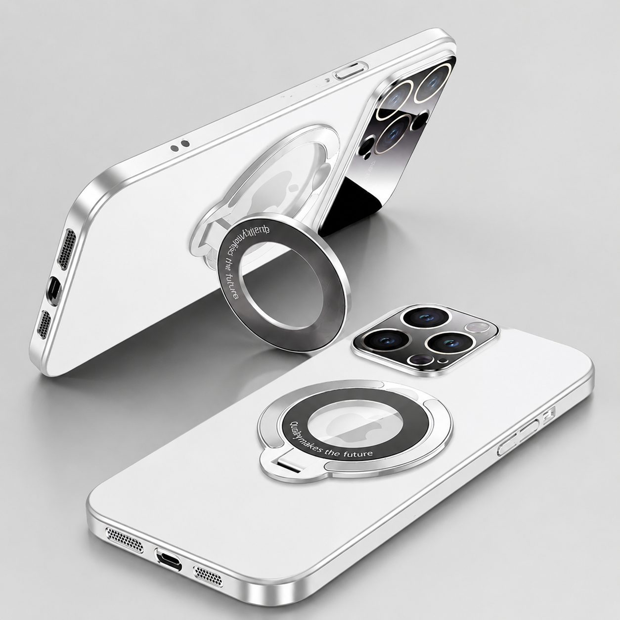 Premium iPhone Case MagSafe Compatible Matte Hard PC Cover Ring Stand Magnetic Shockproof Protective Camera Lens Guard Ultra Thin Slim Design