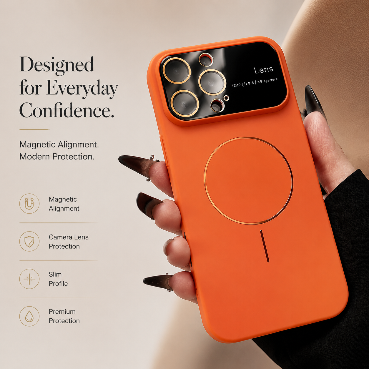 Premium iPhone Case MagSafe Compatible Matte Magnetic Cover Shockproof PC Camera Protection Anti Fingerprint Non Slip Slim Half Wrapped Design