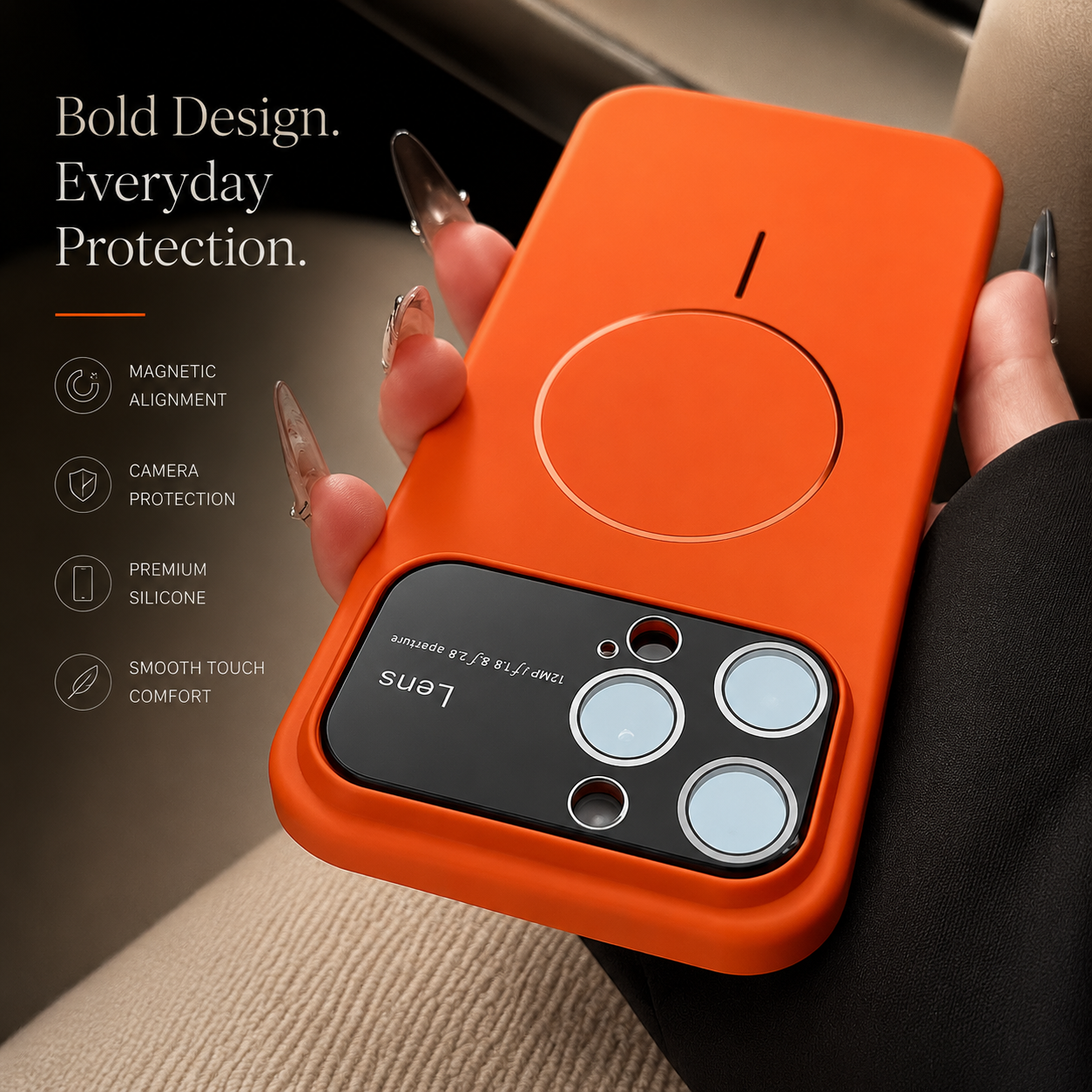 Premium iPhone Case MagSafe Compatible Matte Magnetic Cover Shockproof PC Camera Protection Anti Fingerprint Non Slip Slim Half Wrapped Design